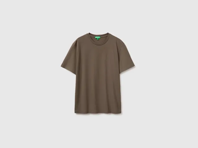 United Colors of Benetton T-Shirt Grigia M Cotone Biologico