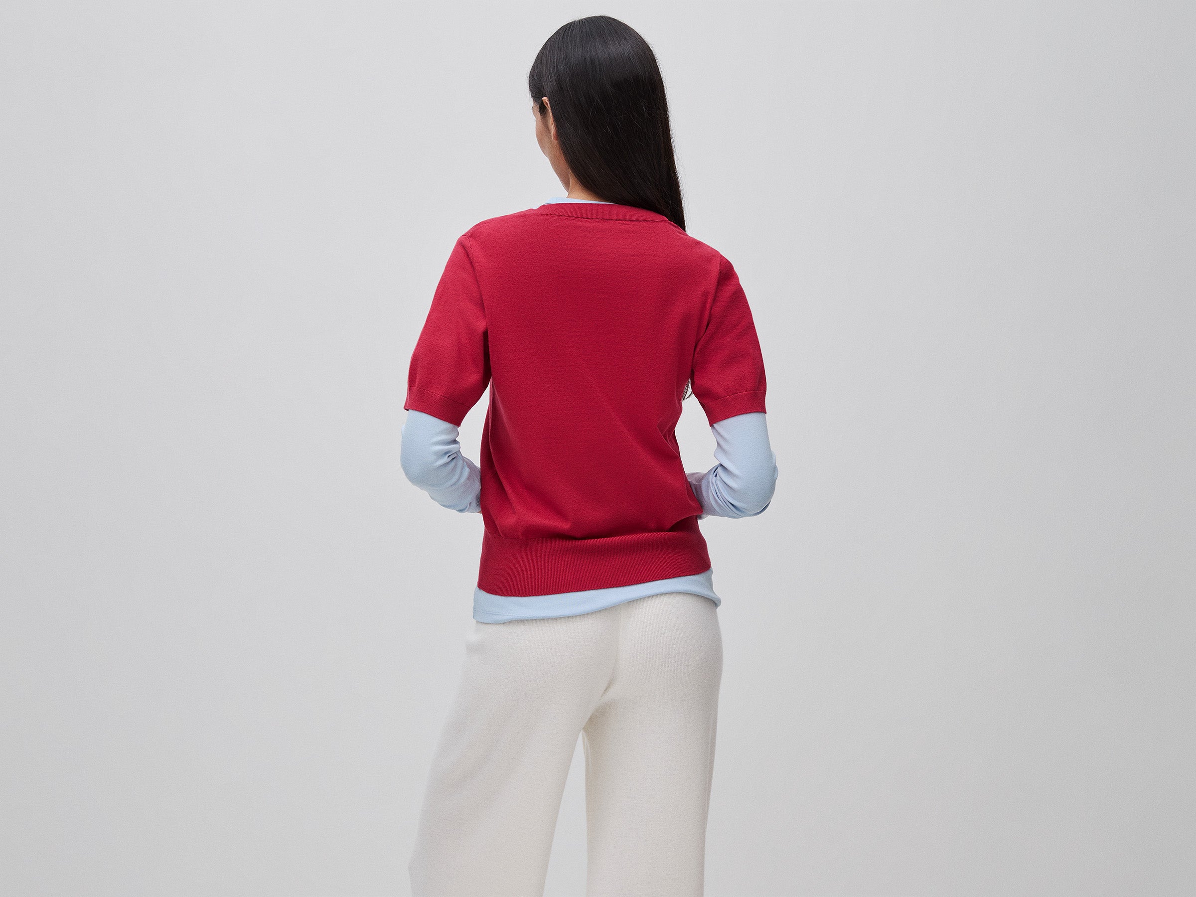United Colors of Benetton Sweaters Maglia scollo V viscosa manica corta