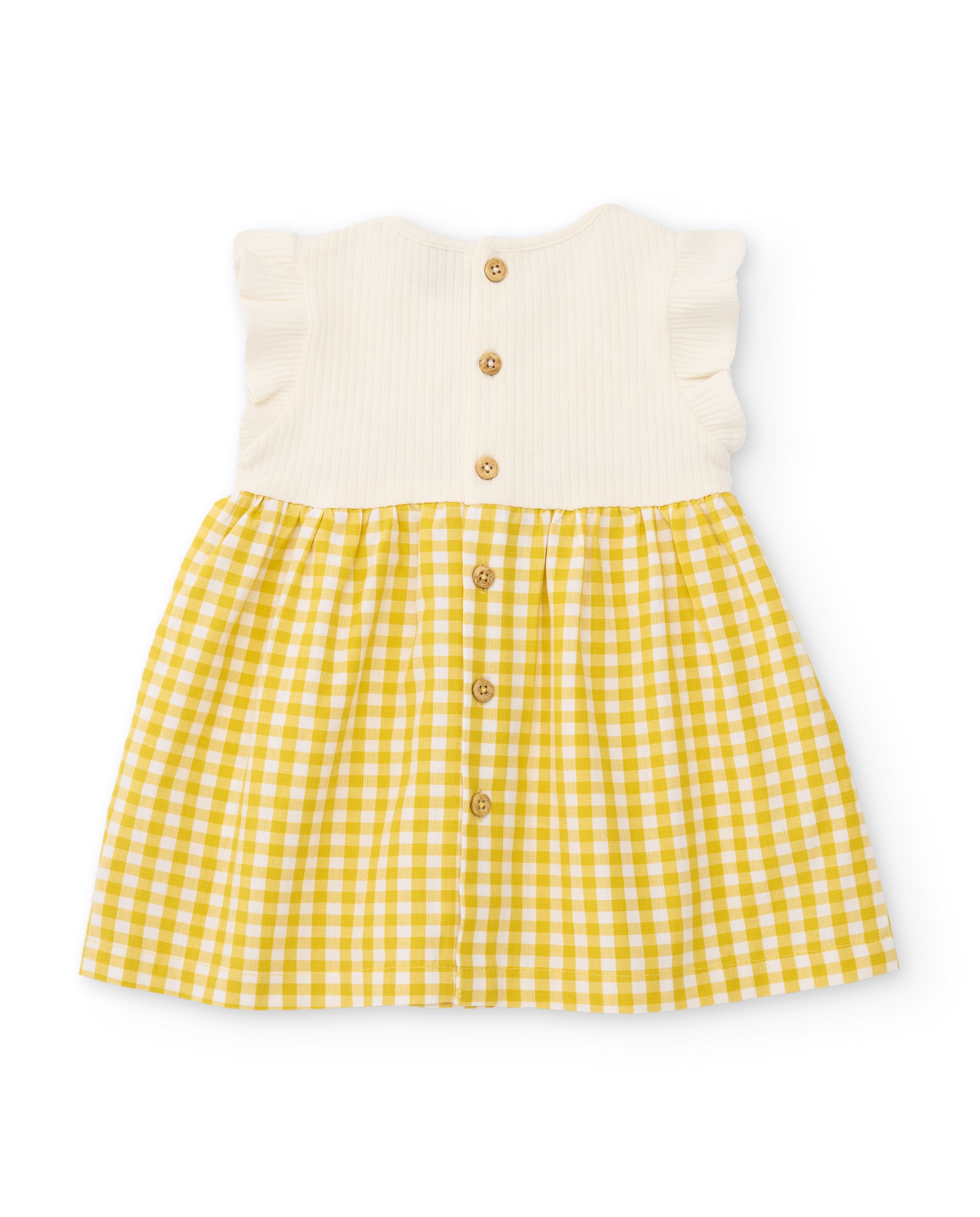 TucTuc Vestiti neonato vichy giallo con mutandina 2pz