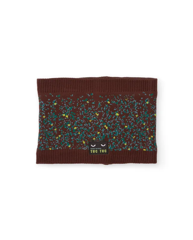 TucTuc Accessori Scaldacollo bimbo tricot marrone fantasia