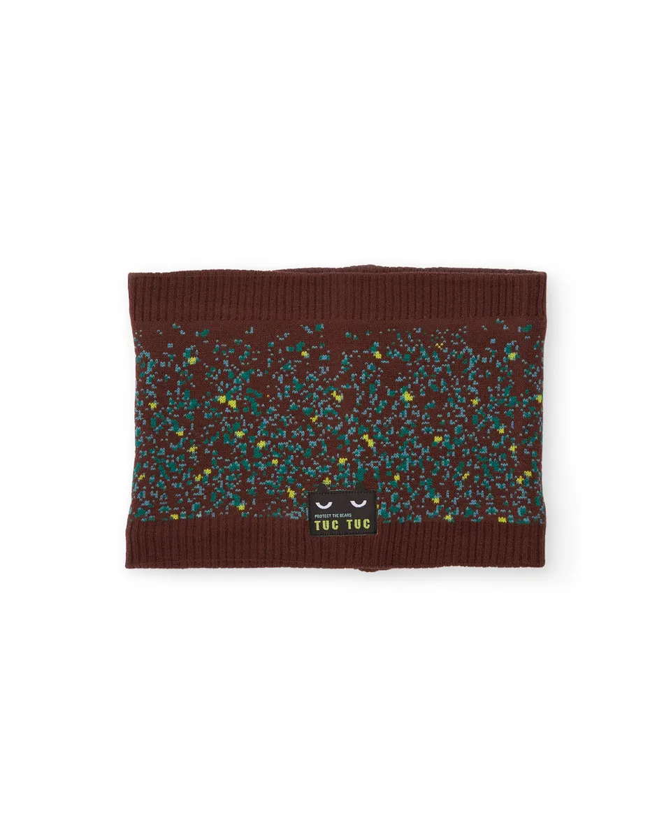 TucTuc Accessori Scaldacollo bimbo tricot marrone fantasia