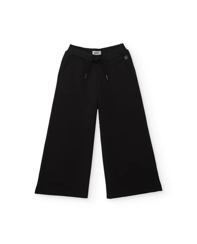 TucTuc Pantaloni bambina felpa nera gamba dritta