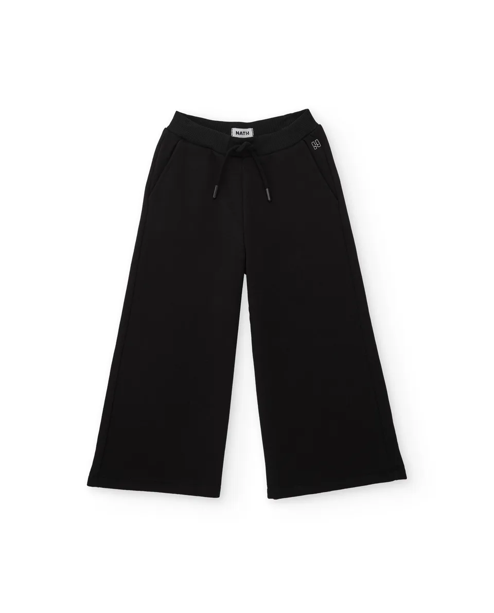 TucTuc Pantaloni bambina felpa nera gamba dritta