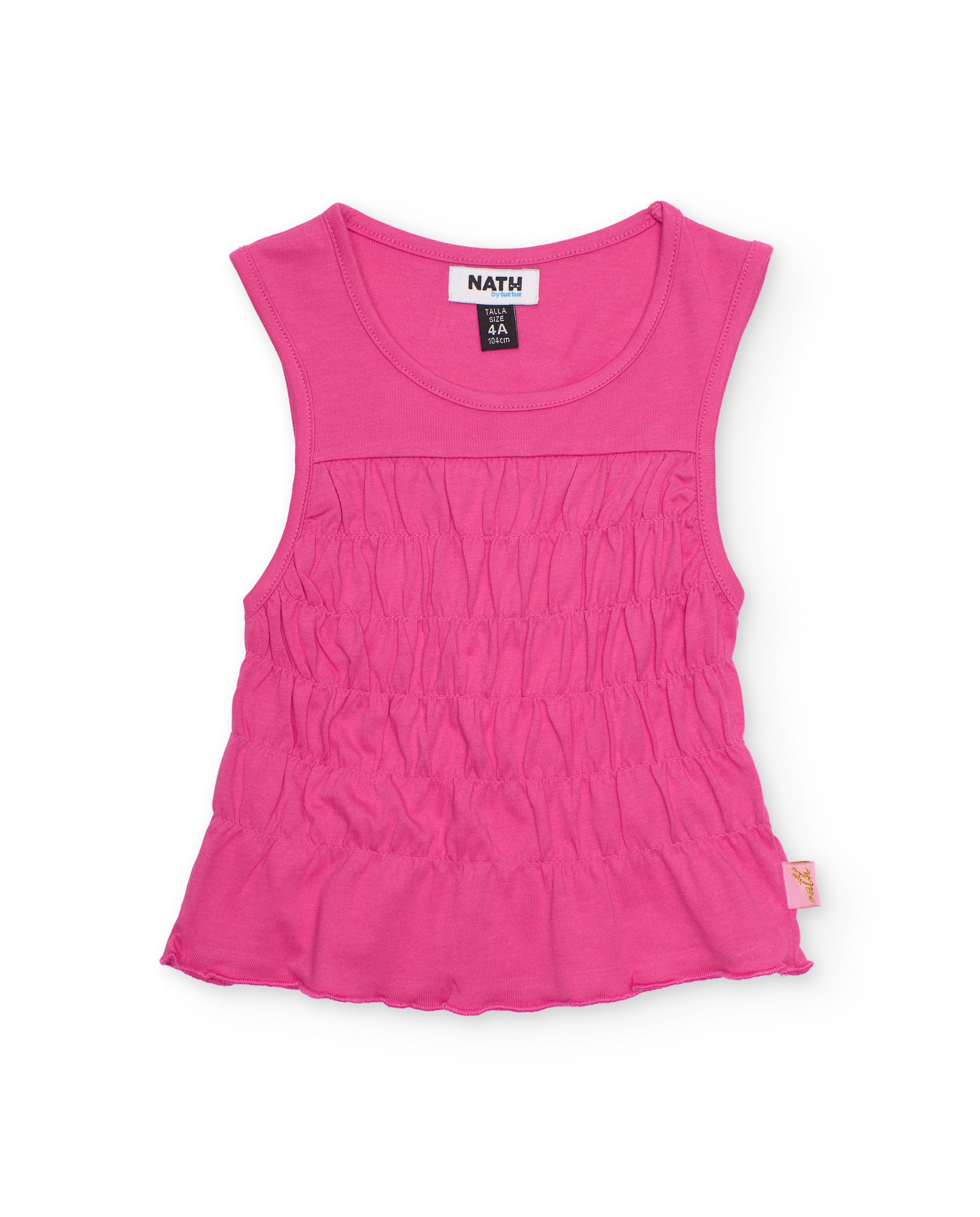 TucTuc Maglietta bambina fucsia smanicata arricciata