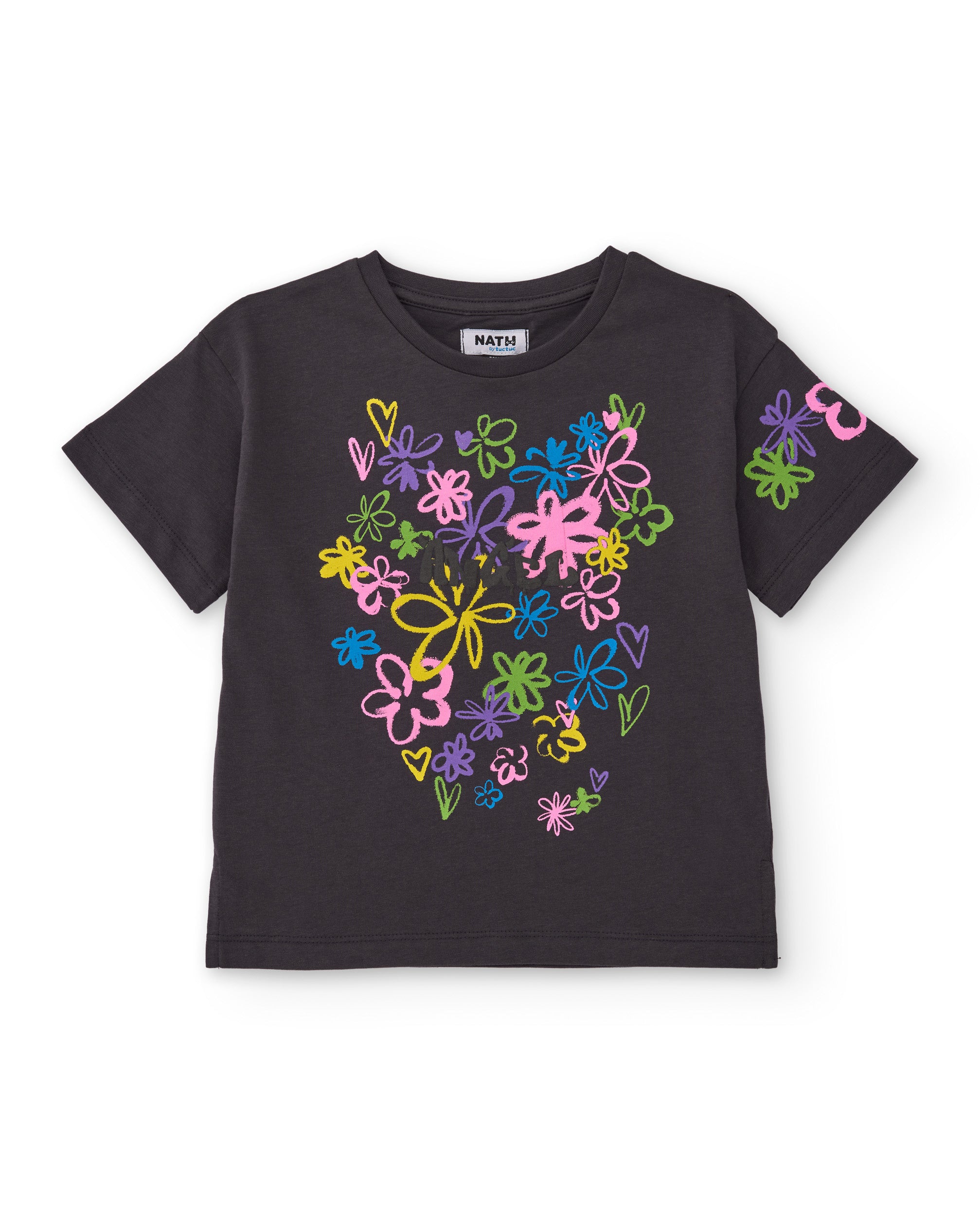 TucTuc Magliette t-shirt bimba lilla maniche lunghe fiori