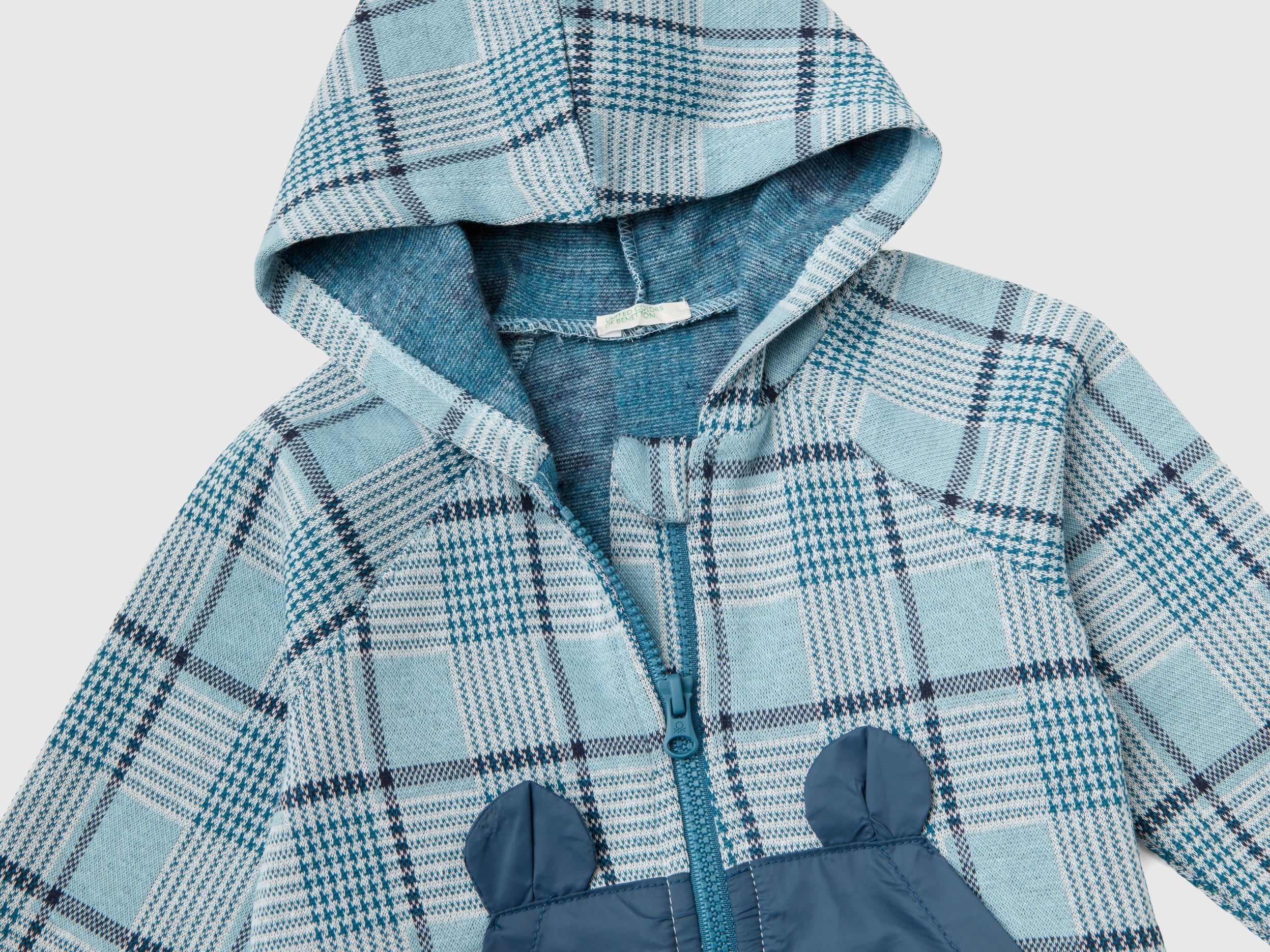United Colors of Benetton Sweatshirts Felpa Cappuccio Jacquard Zip