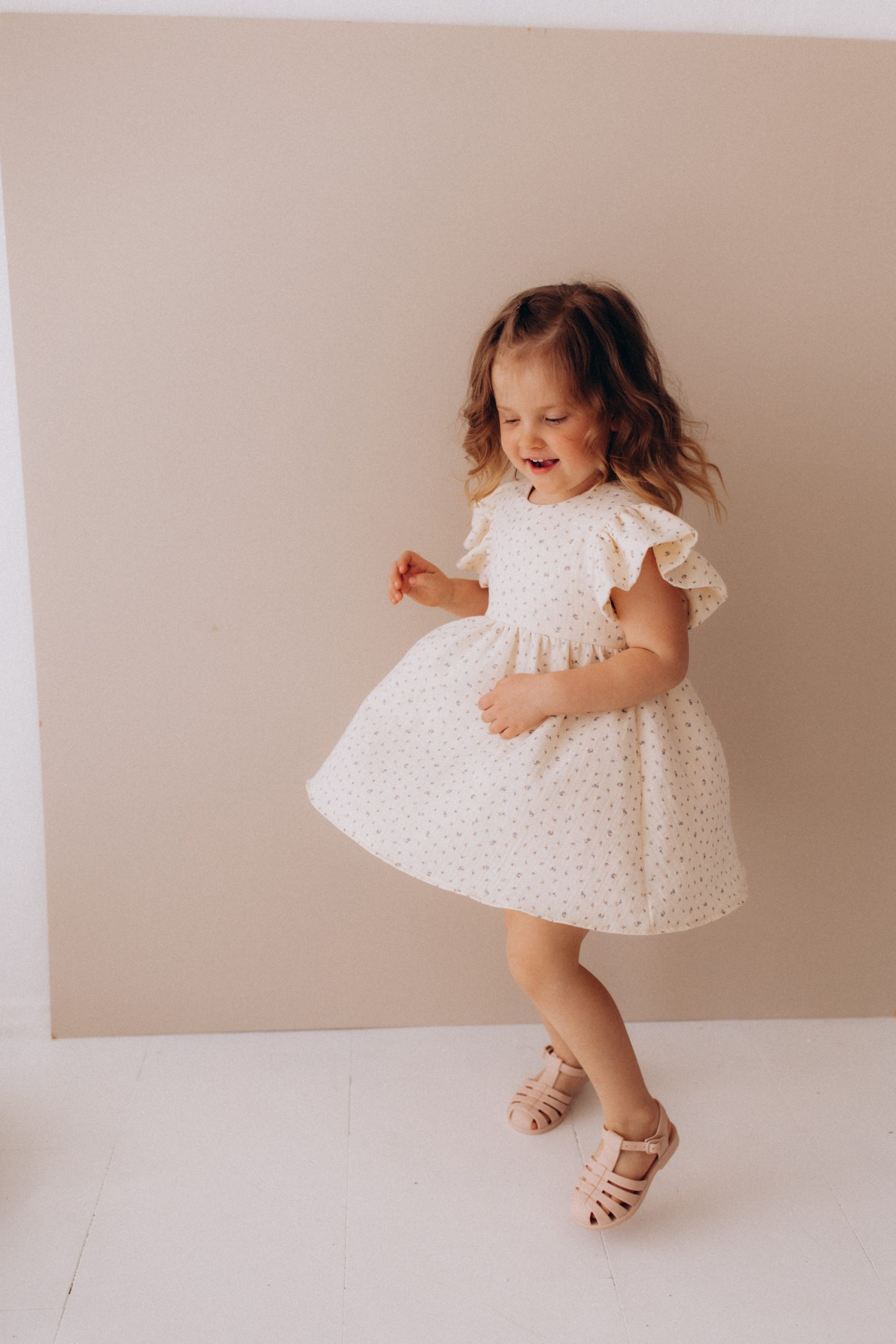 Woolly Organic Muslin Dress vestito bimba ali cotone bio