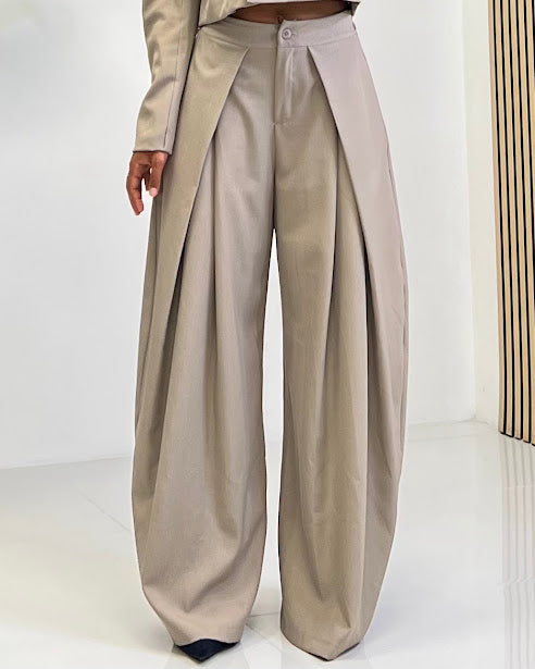 Sottosopra GM33 coordinato giacca crop pantalone fango unica