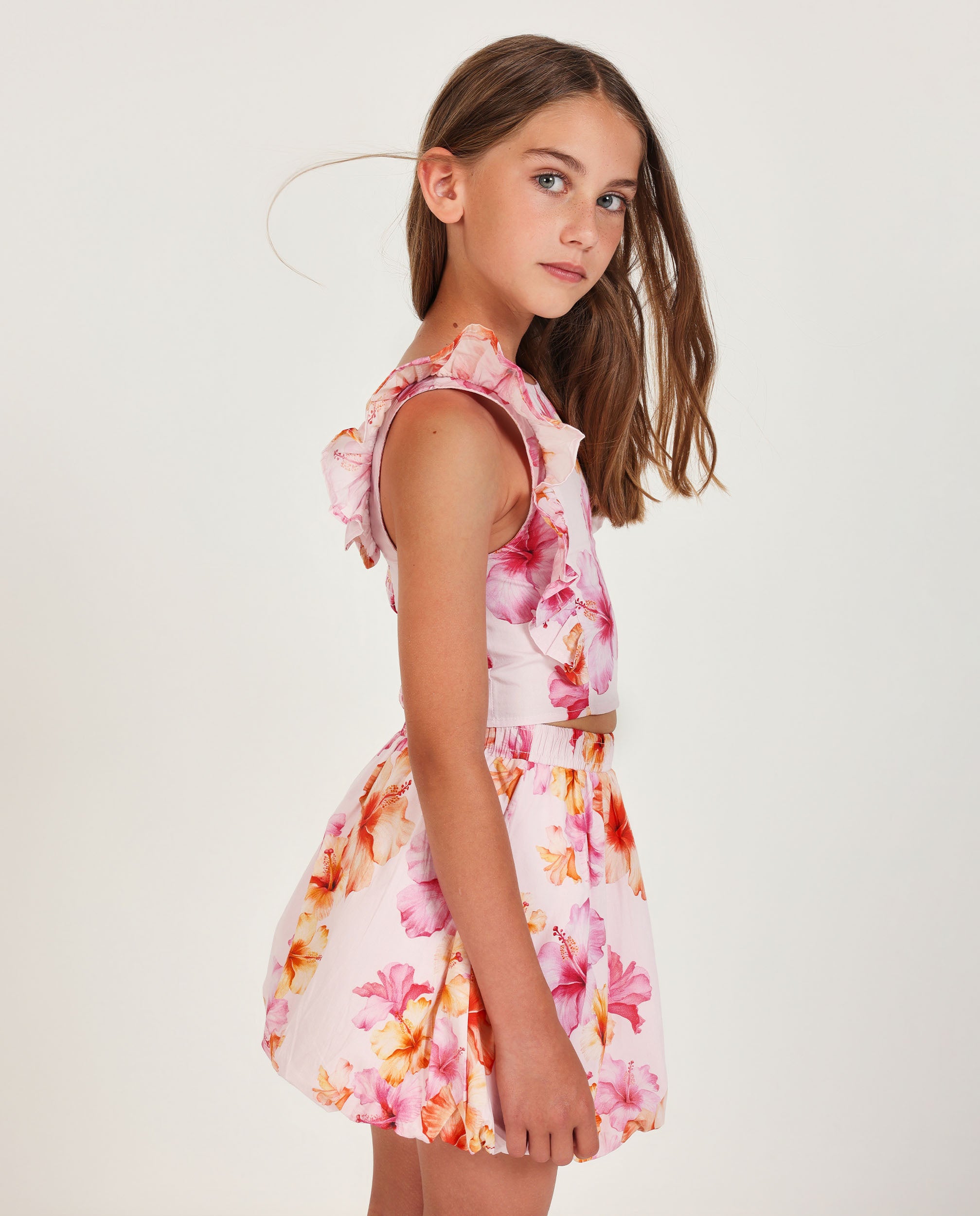 TucTuc Camicette camicia bambina rosa floreale volant