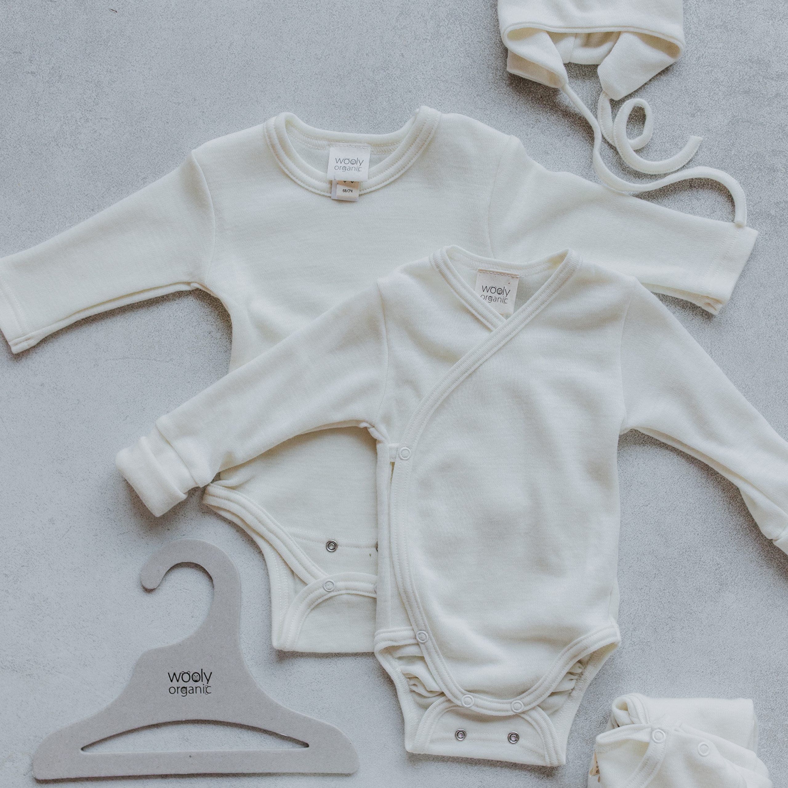 Woolly Organic Noos Body Manica Lunga Lana Merino Neonato