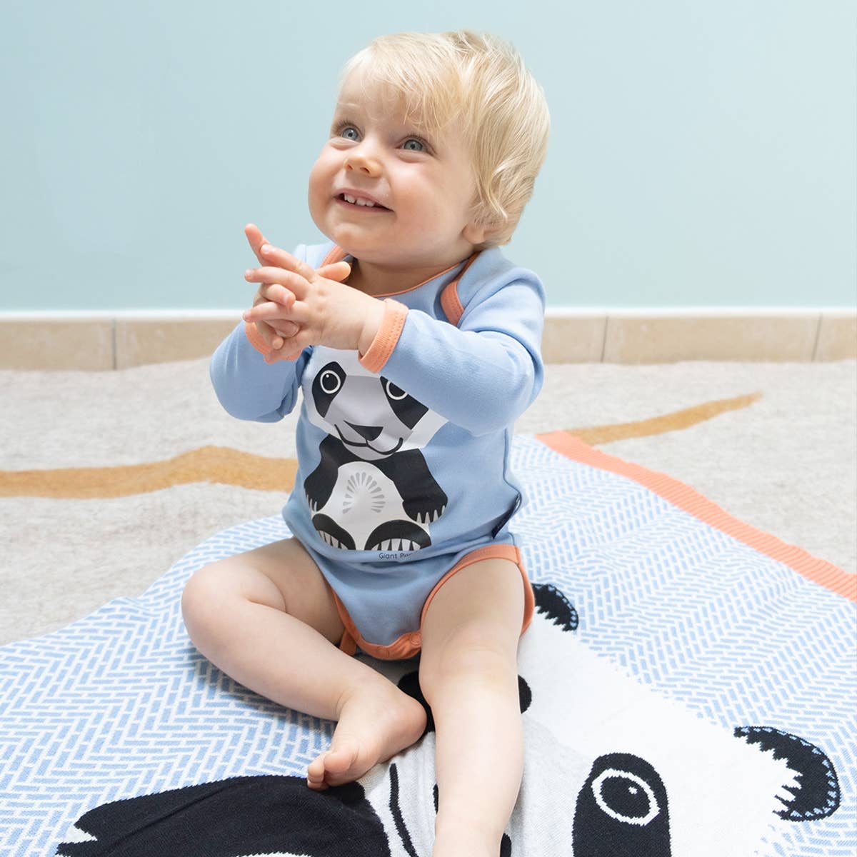 Coq en Pâte Set Neonato Panda Body Bavaglino Cotone Bio