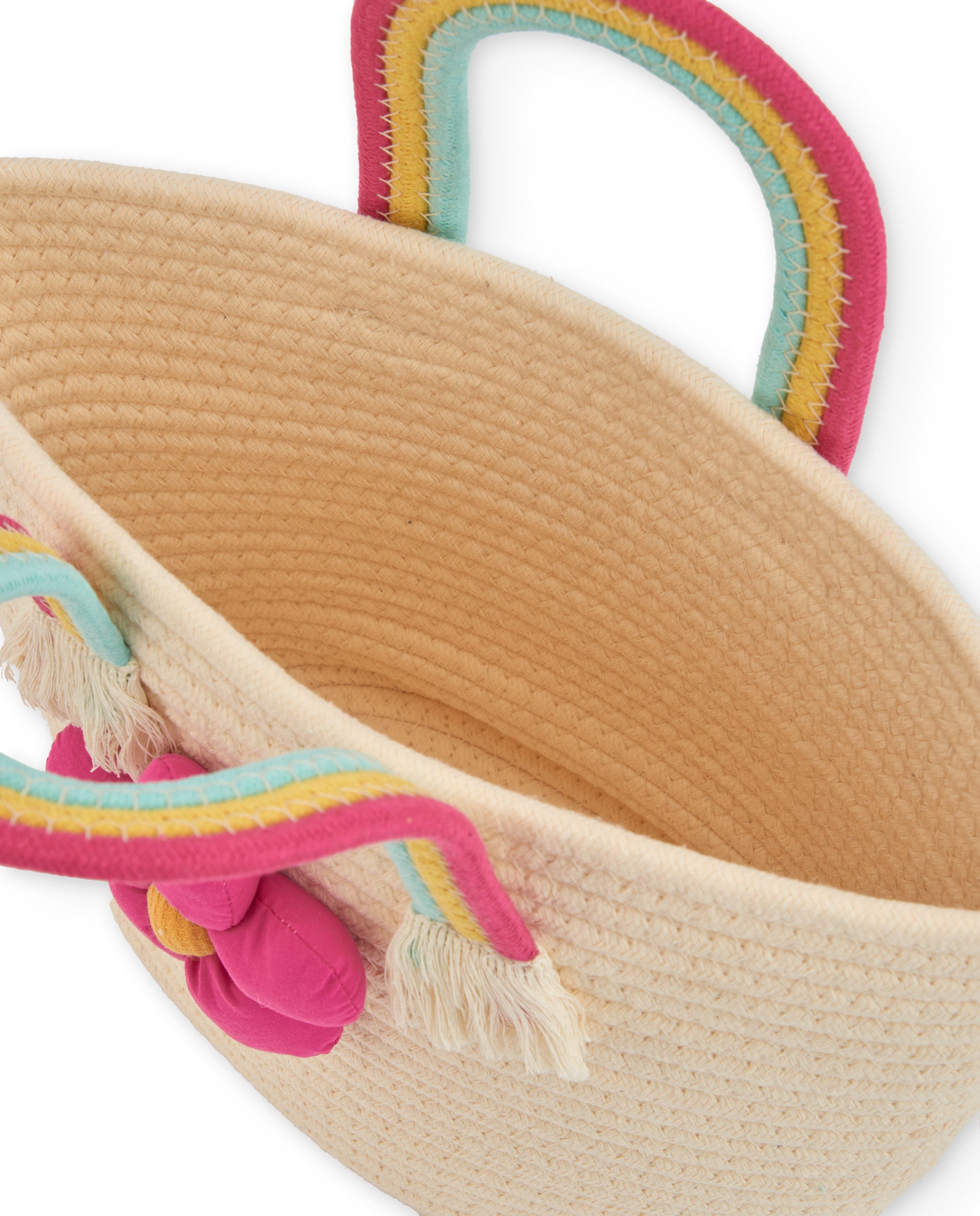 TucTuc Accessori borsa bambina beige fiore fucsia