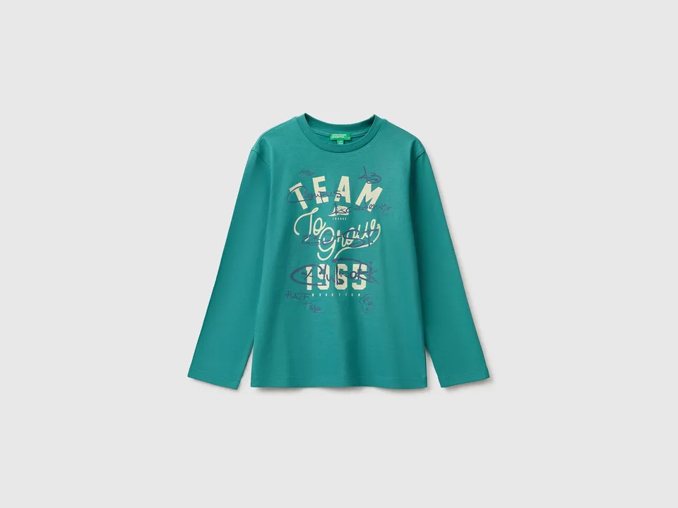 United Colors of Benetton maglietta cotone organico manica lunga M