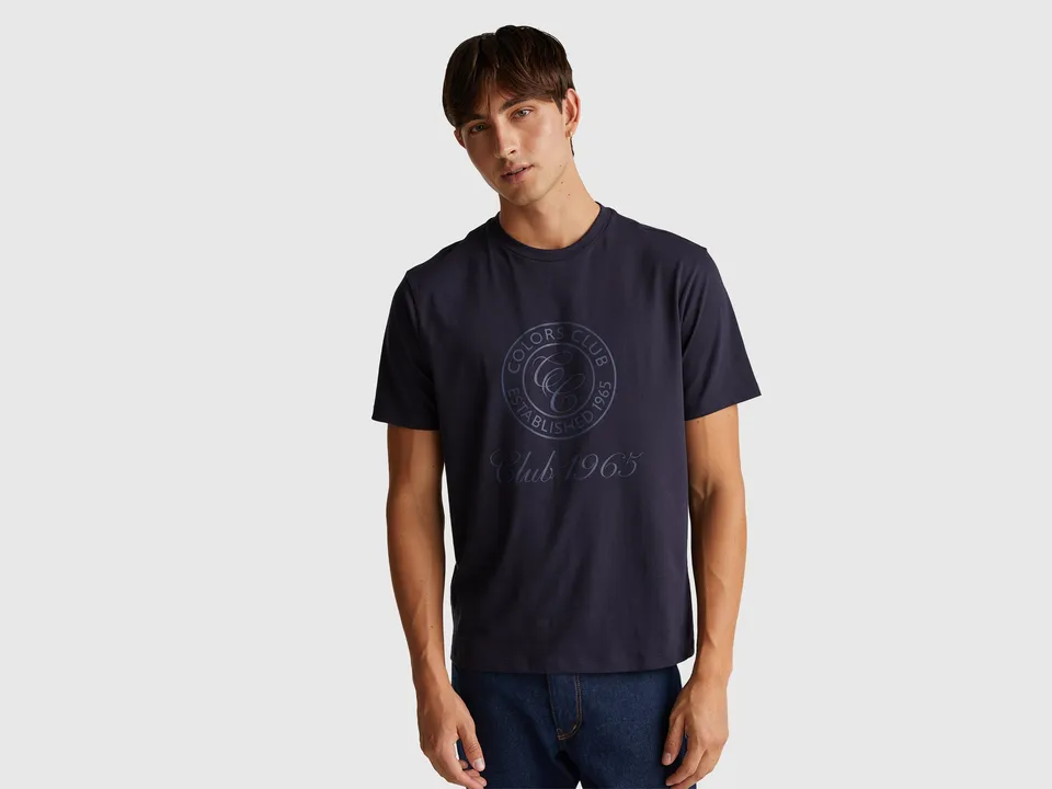 United Colors of Benetton T-shirt cotone bio logo maniche corte