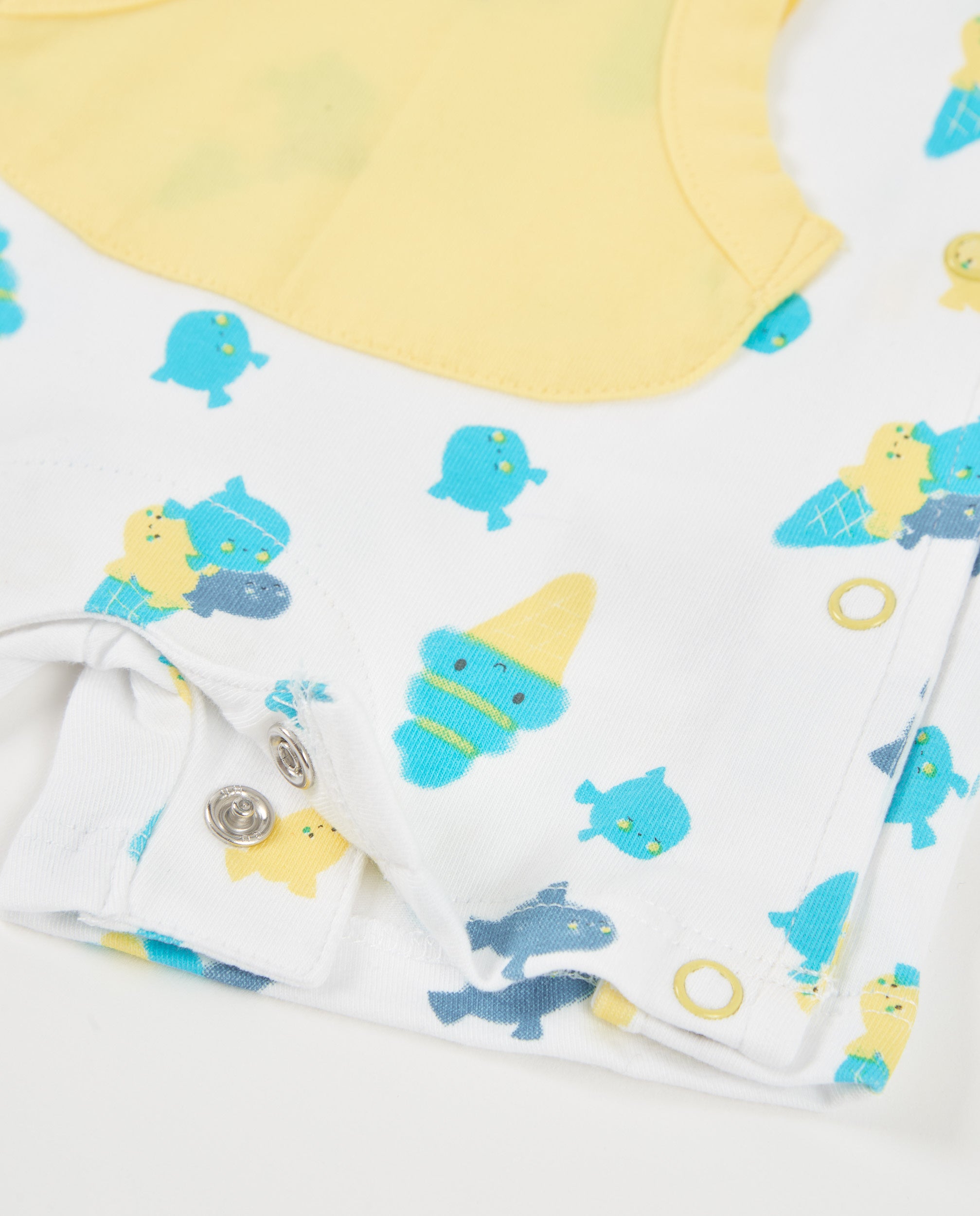TucTuc Tutine Pagliaccetto Maglia Neonato Bianco Tasca