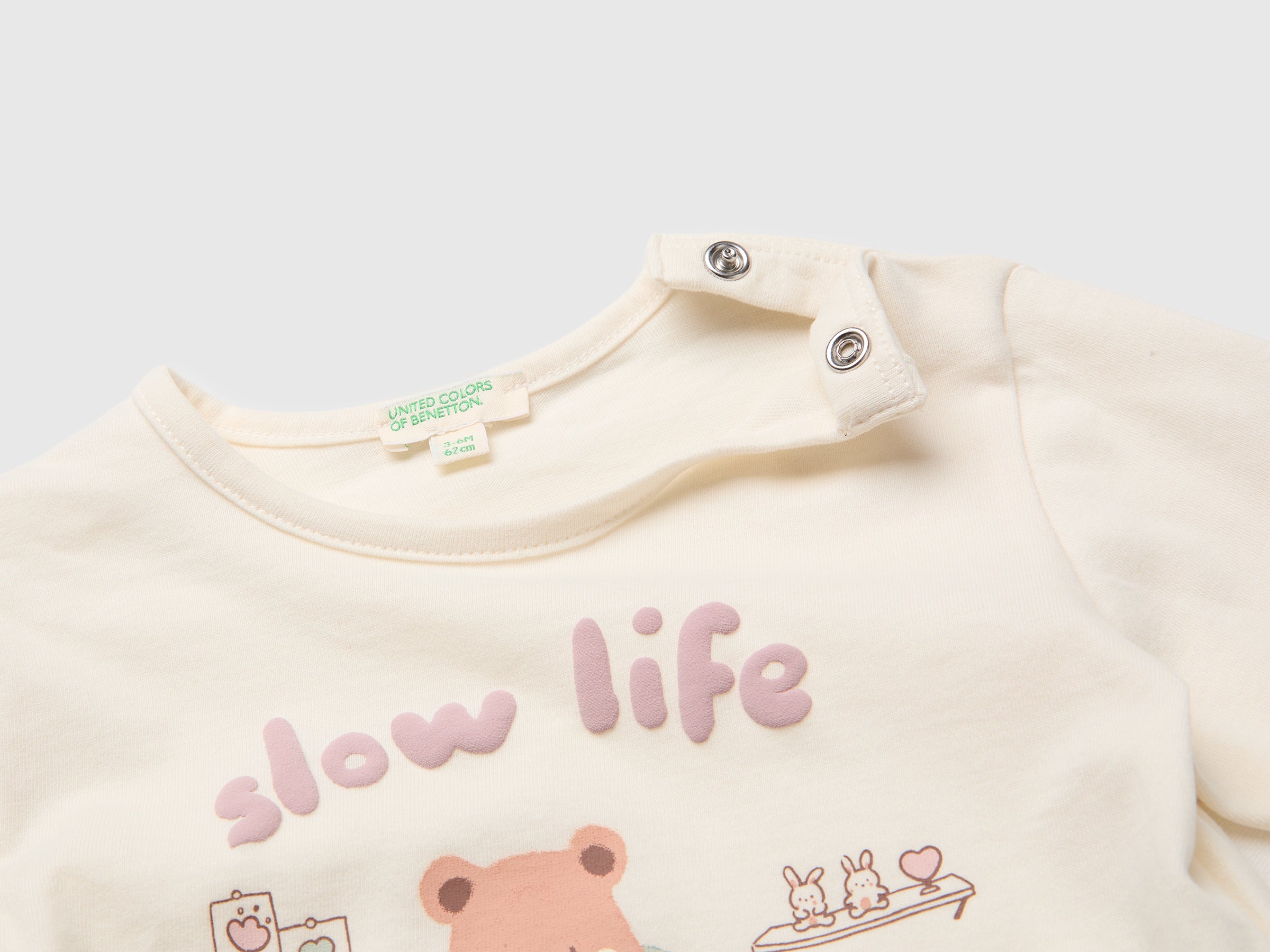 United Colors of Benetton T-Shirt maglietta cotone bio 68 stampa
