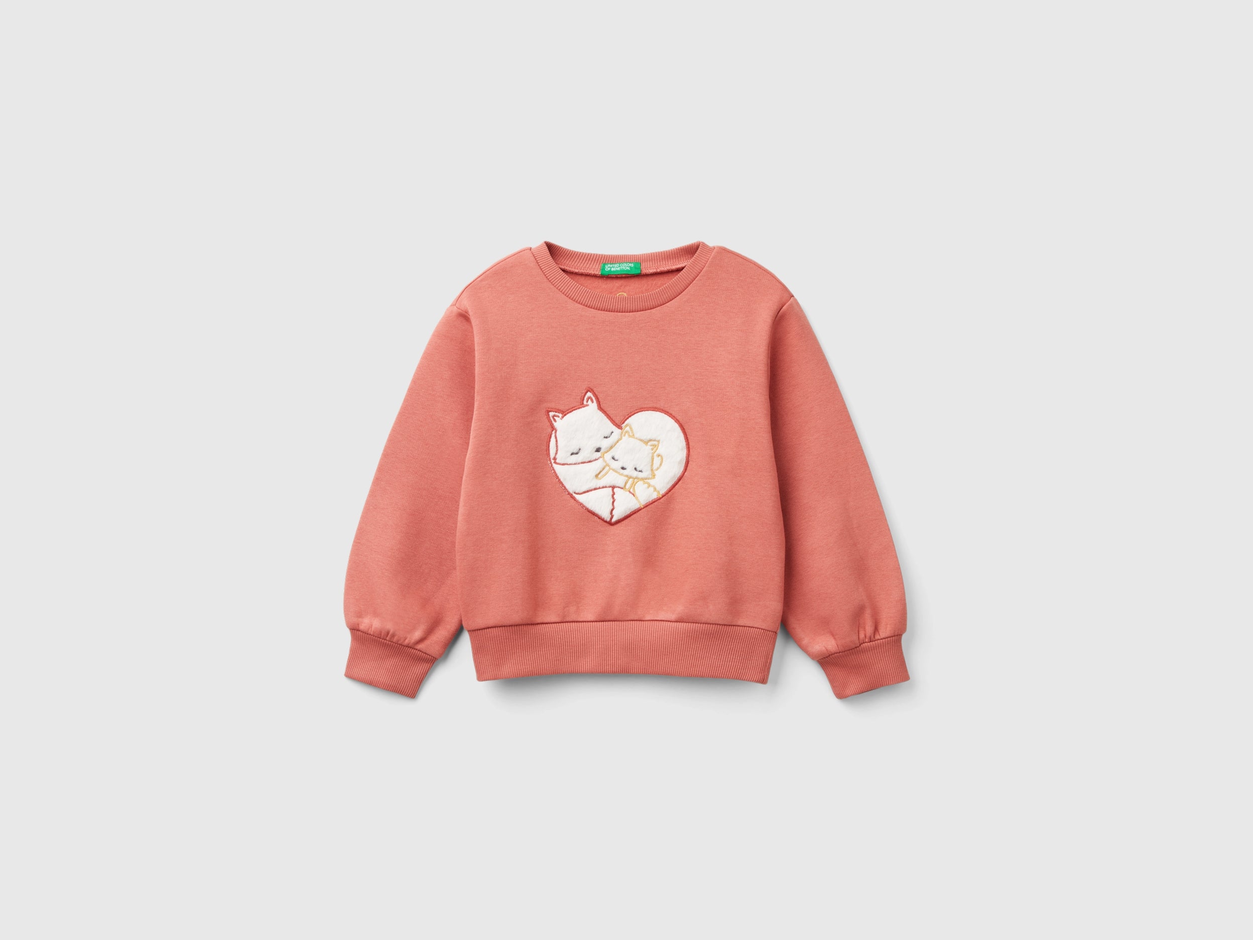 Benetton Sweatshirts felpa girocollo cotone patch bimba