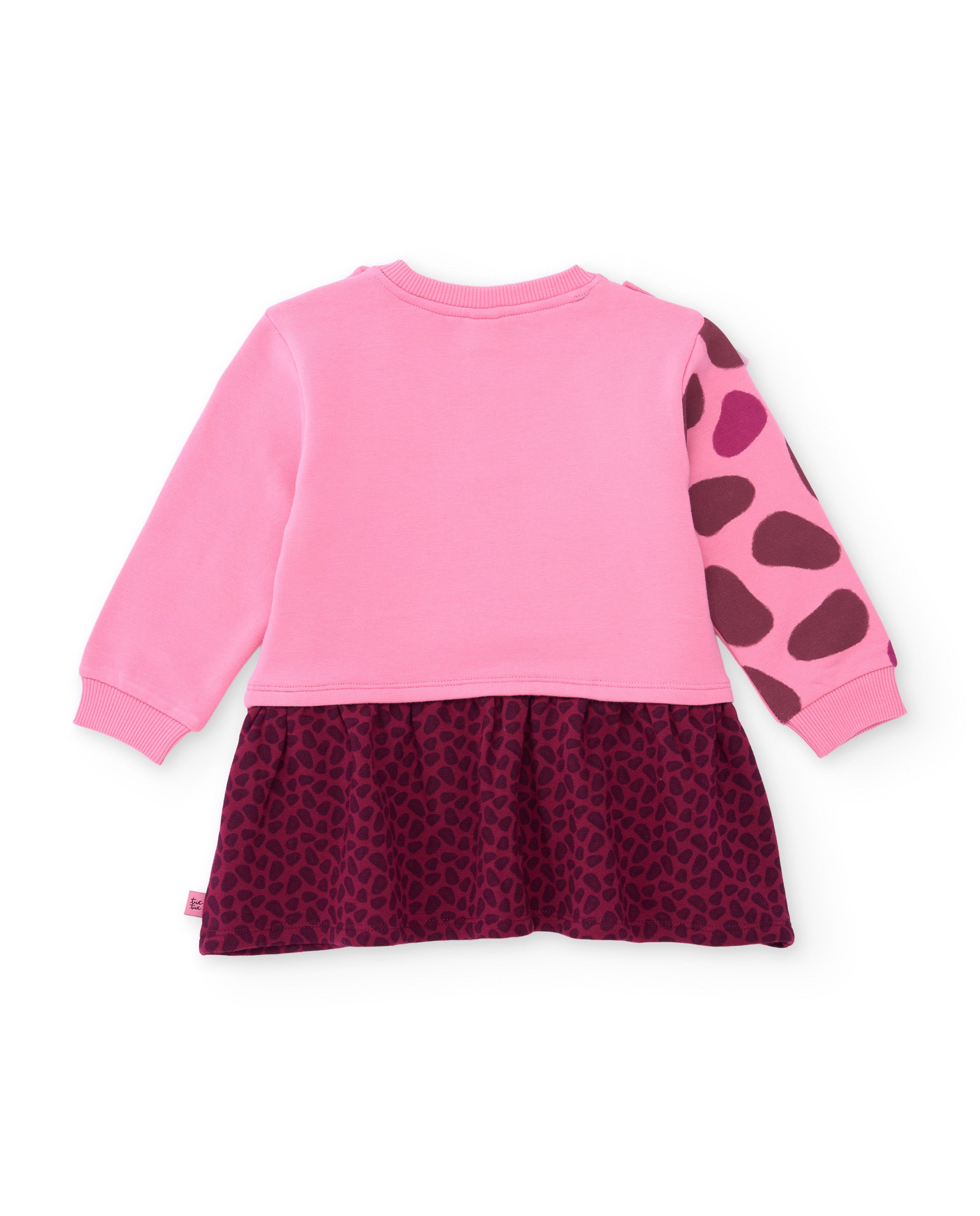 TucTuc Vestiti Vestito felpa animalier rosa tulle giraffa