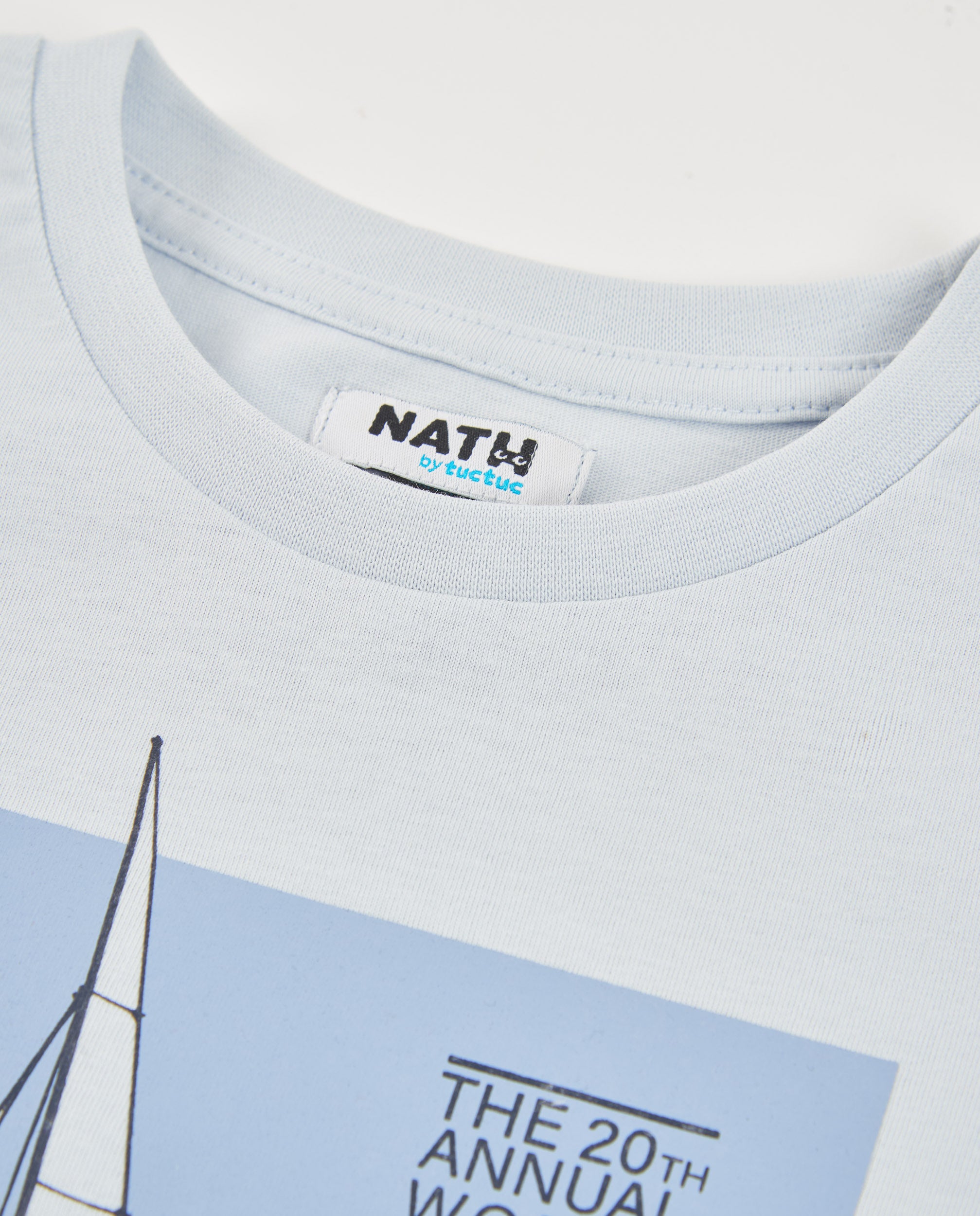 TucTuc Magliette T-Shirt Bambino Barca Celeste