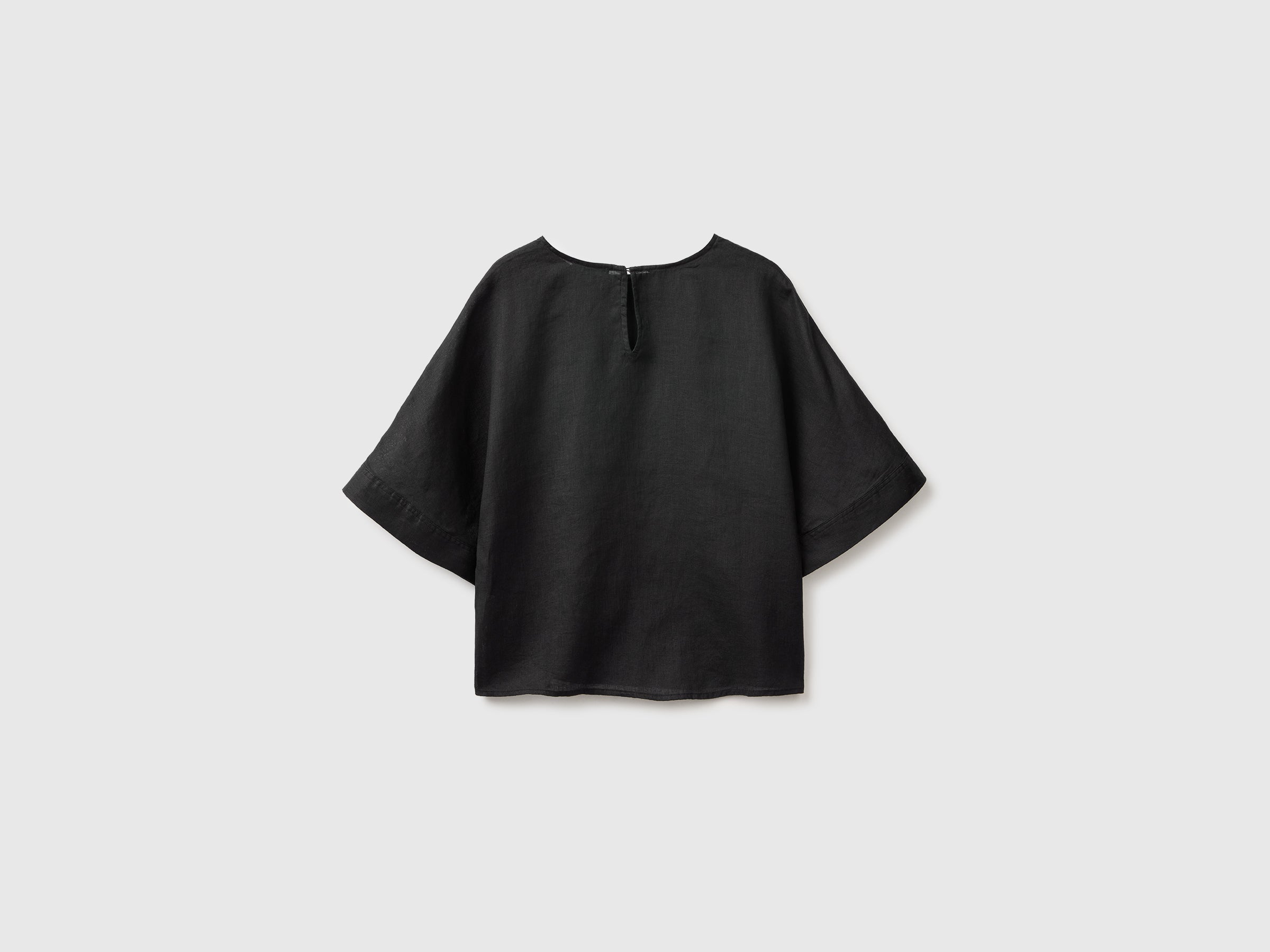 United Colors of Benetton Camicia lino scollo girocollo blusa XS