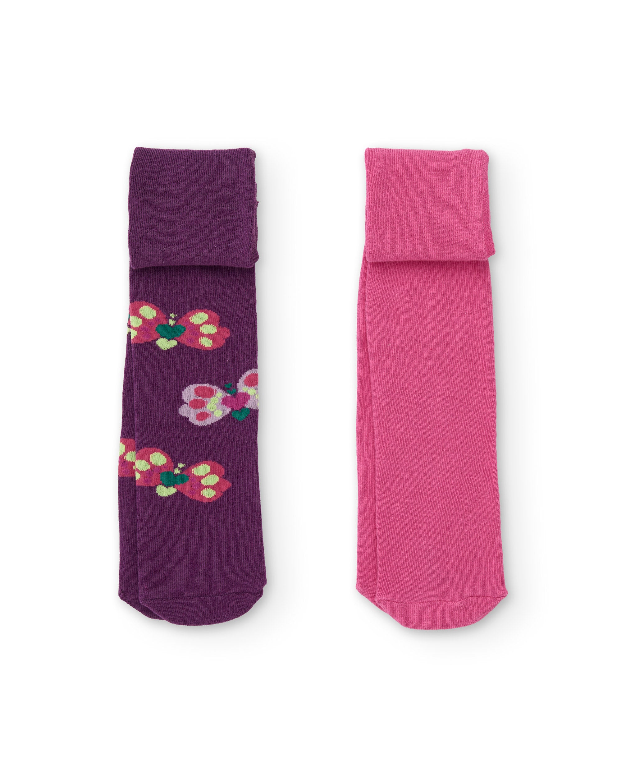 TucTuc Collant bambina tricot rosa con farfalle