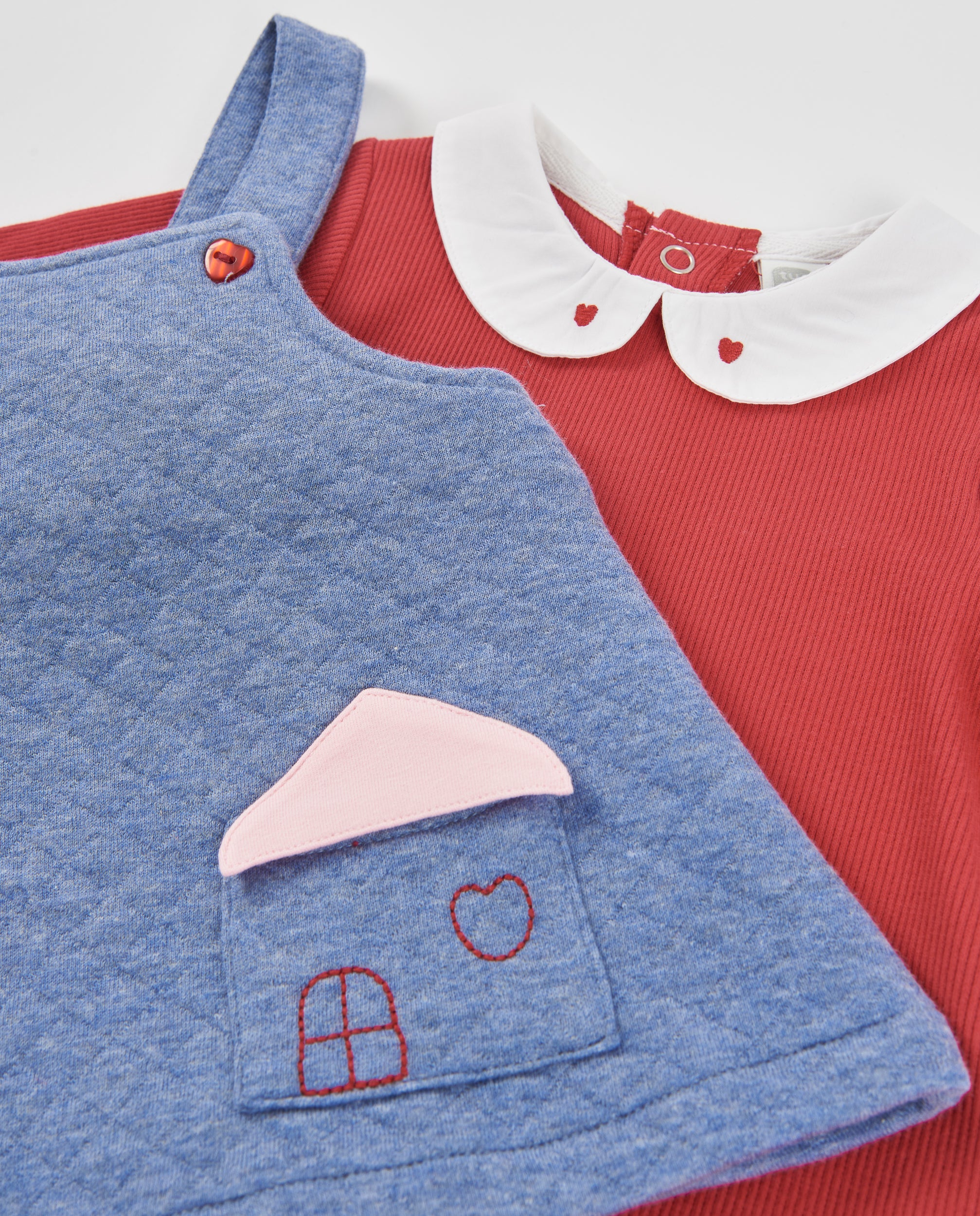 TucTuc Completi Felpa Vestito Set Blu Neonata Cotone