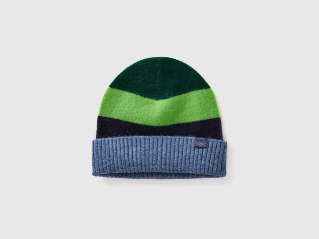United Colors of Benetton Cappello Rigato Multicolore lana bimbo 104-116