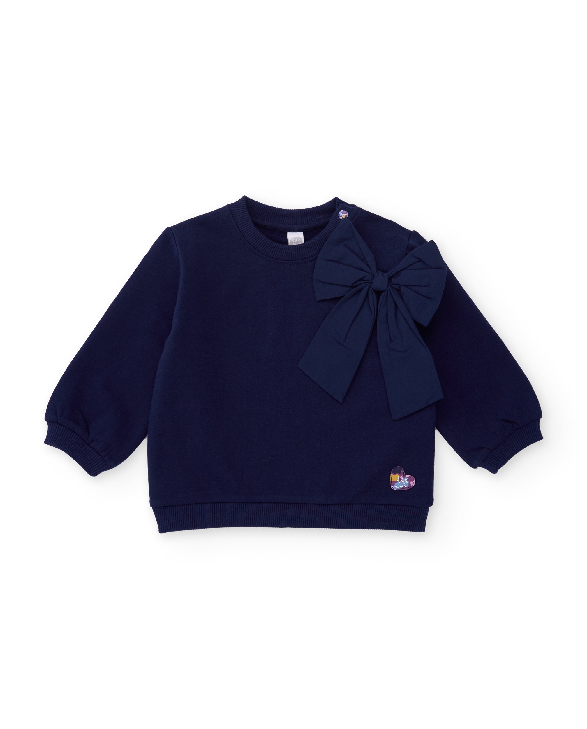 TucTuc Felpe felpa bambina blu navy con fiocco