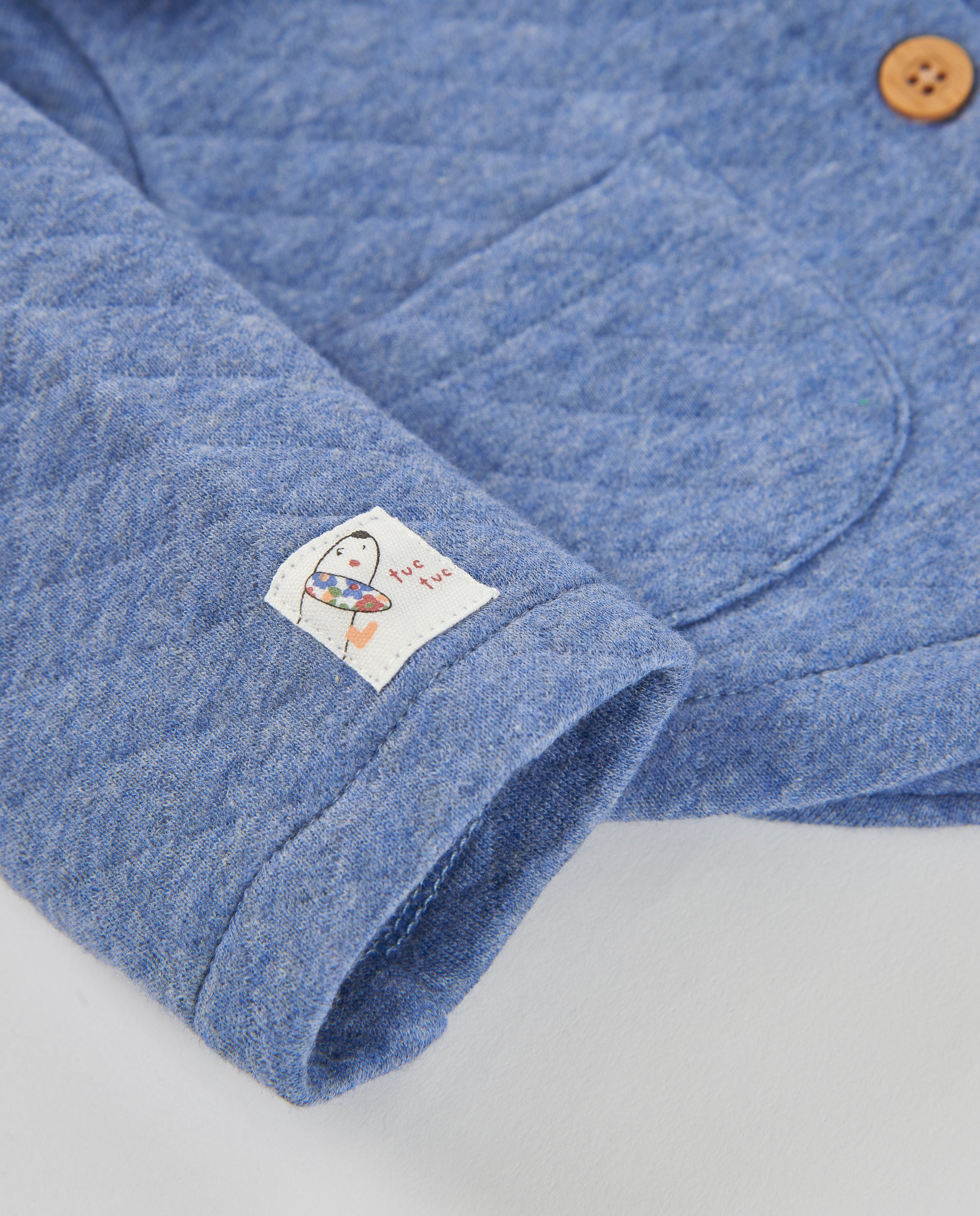 TucTuc Maglioni Giacca Neonata Azzurra Maglia Volant Bottoni
