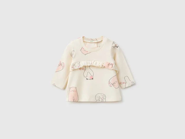 United Colors of Benetton t-shirt bimba gattini cotone