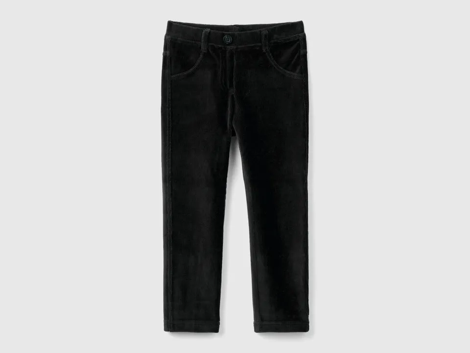 United Colors of Benetton Pantaloni ciniglia bimba cotone elasticizzato