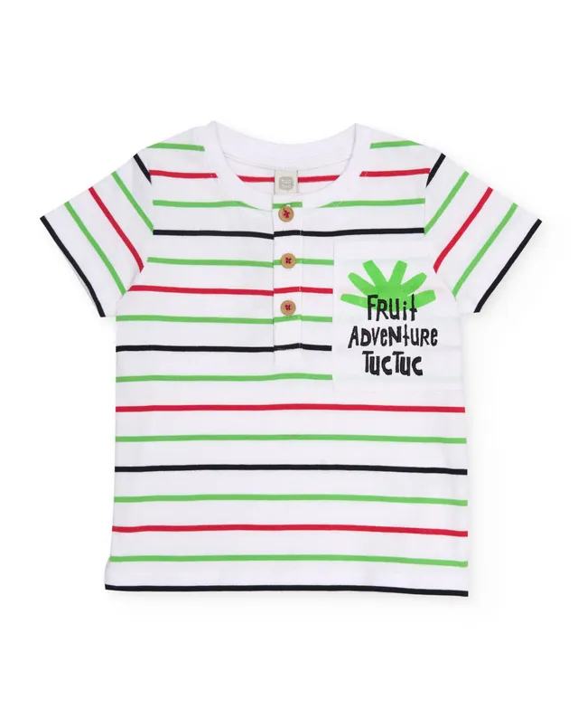 TucTuc Magliette t-shirt bambino bianca righe cotone