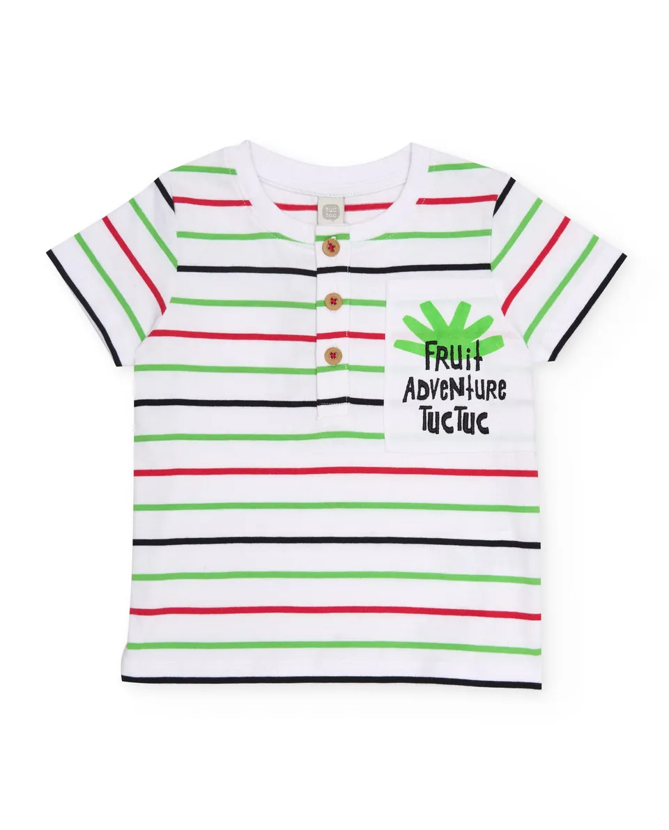 TucTuc Magliette t-shirt bambino bianca righe cotone