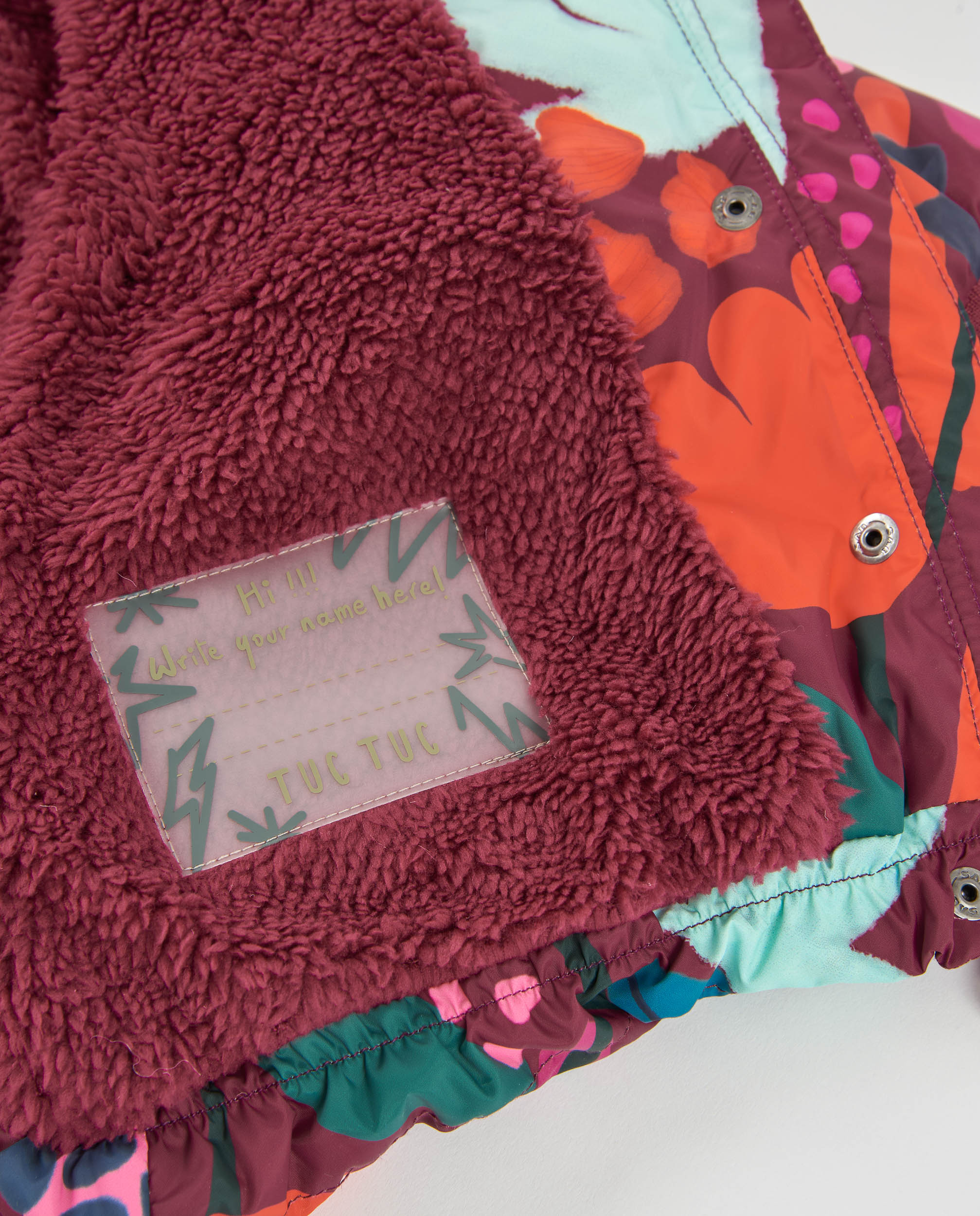 TucTuc Cappotti cappotto imbottito bambina bordeaux floreale