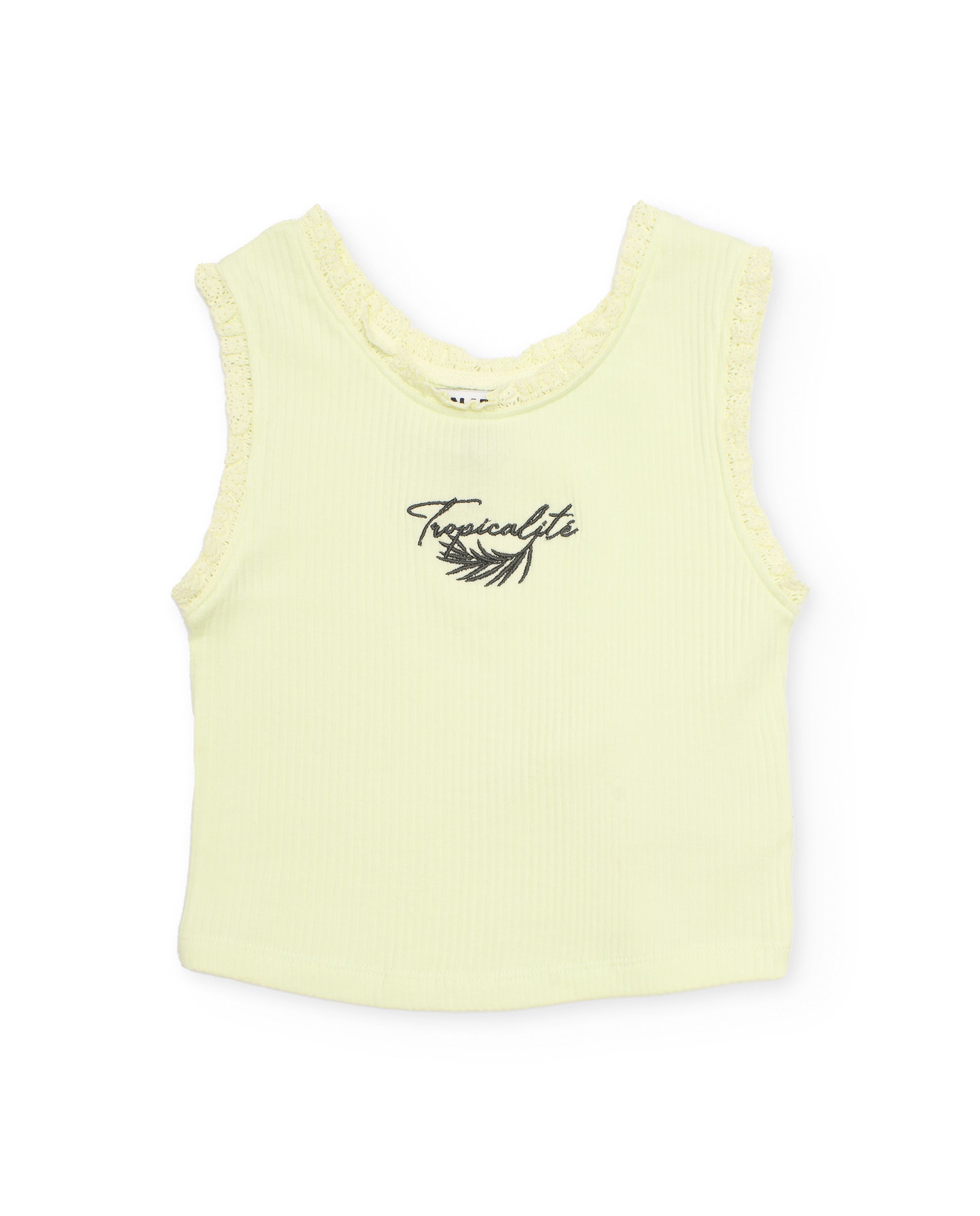 TucTuc Magliette Top bambina pizzo verde costine