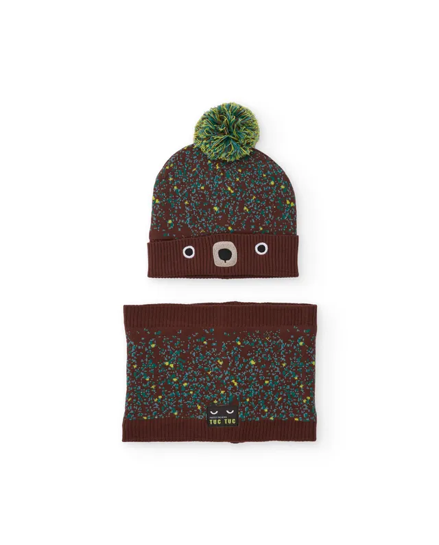 TucTuc Accessori set berretto scaldacollo bimbo marrone