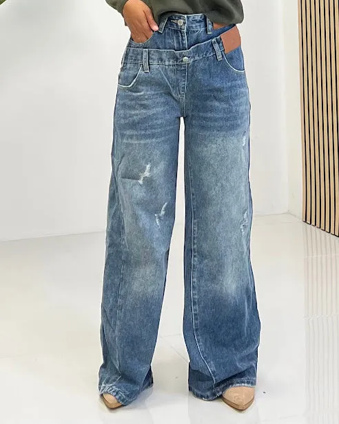 Sottosopra Jeans jez2747 doppia vita zip laterale jeans