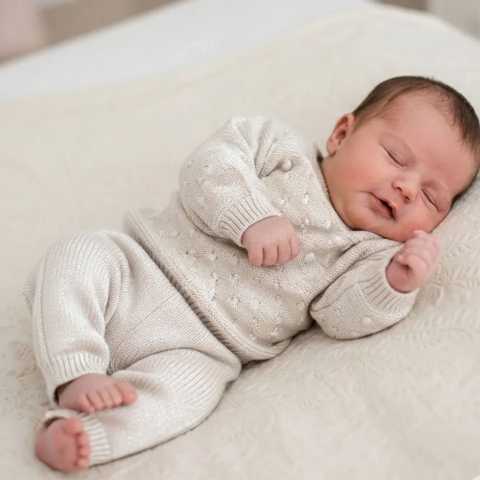 Petite Citrouille Basiques completino neonato cotone bianco