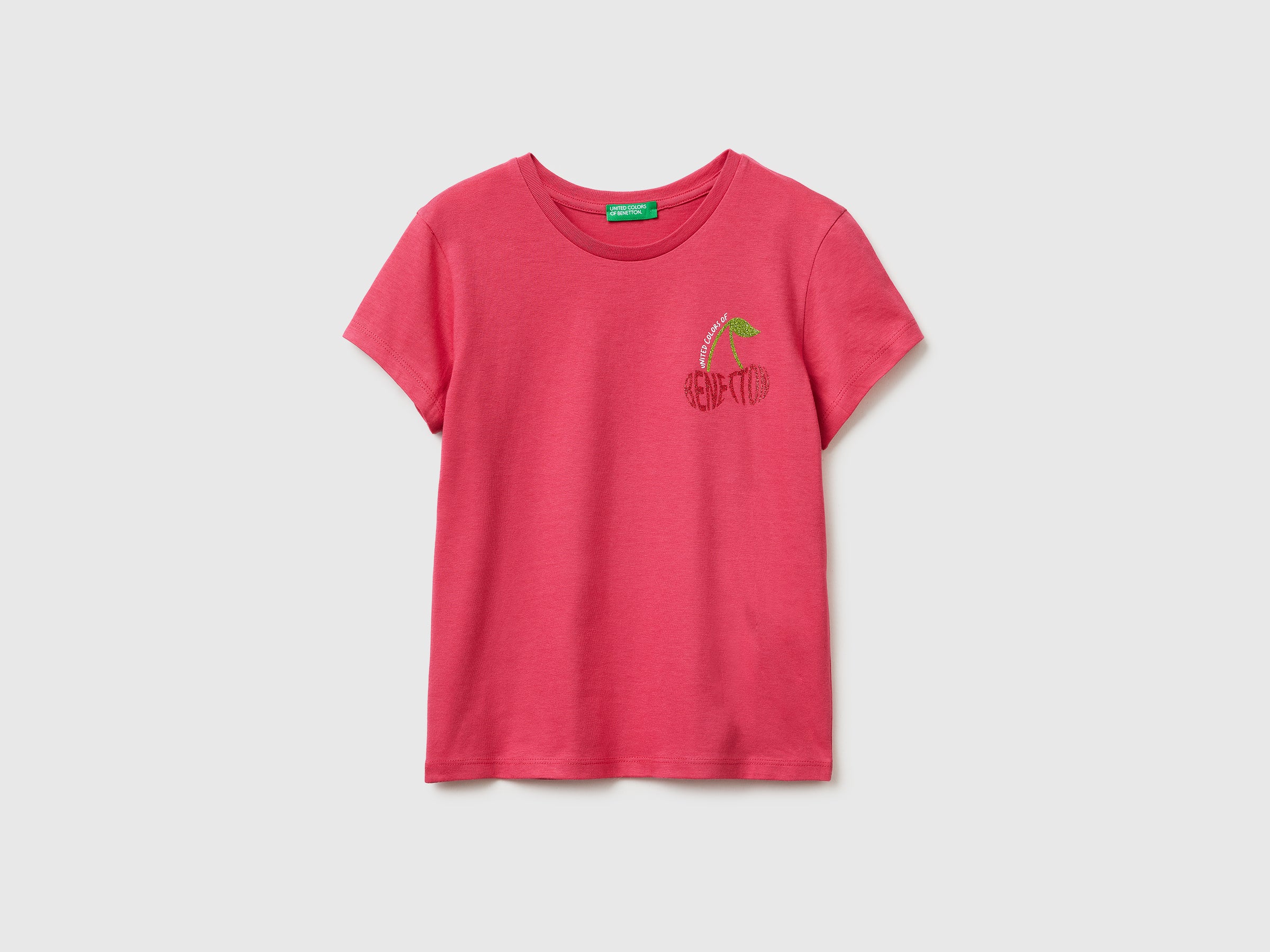 United Colors of Benetton T-Shirt Stampa Glitter Cotone Bio L