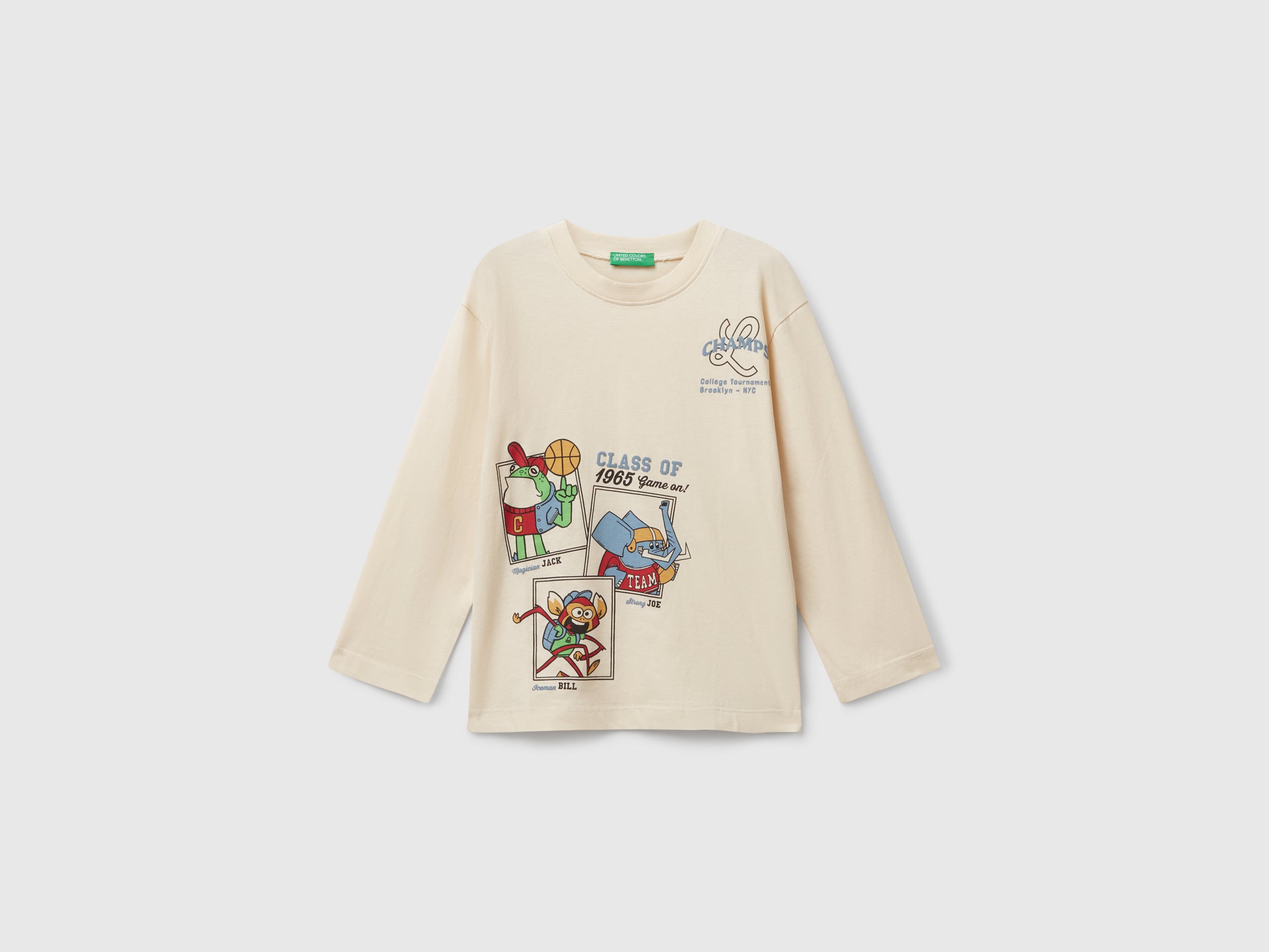 United Colors of Benetton Maglia Manica Lunga Stampa Cotone Organico 82