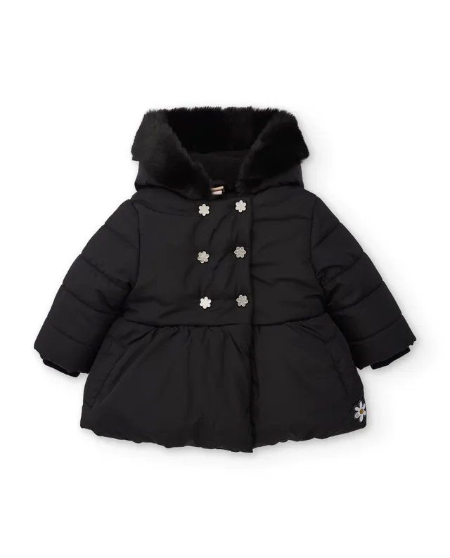 TucTuc Cappotti Cappotto Bambina Nero Imbottito Cappuccio