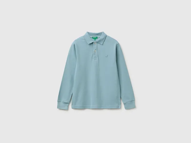 United Colors of Benetton polo slim cotone bio maniche lunghe