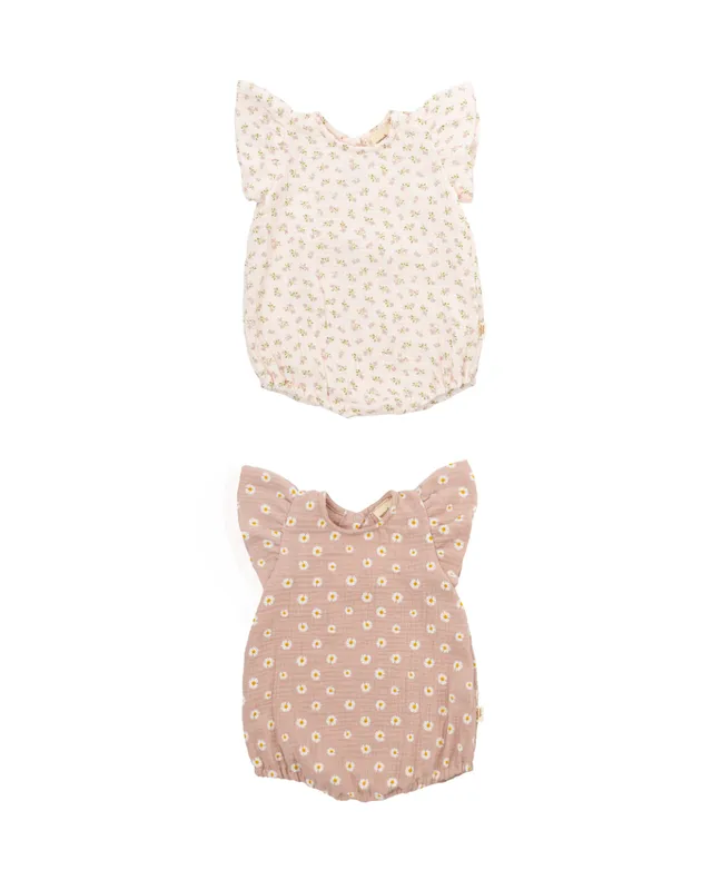 Woolly Organic Romper Wings pagliaccetto mussola margherite