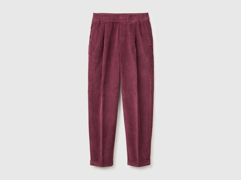 United Colors of Benetton Pantalone velluto chino vita elastica S