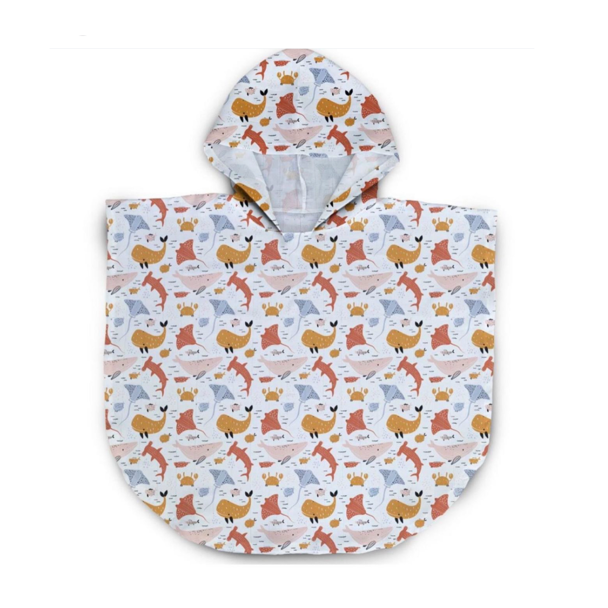 Kocarcia Kokopatik Poncho Mare Oceano Mussola Cotone 0-2 Anni
