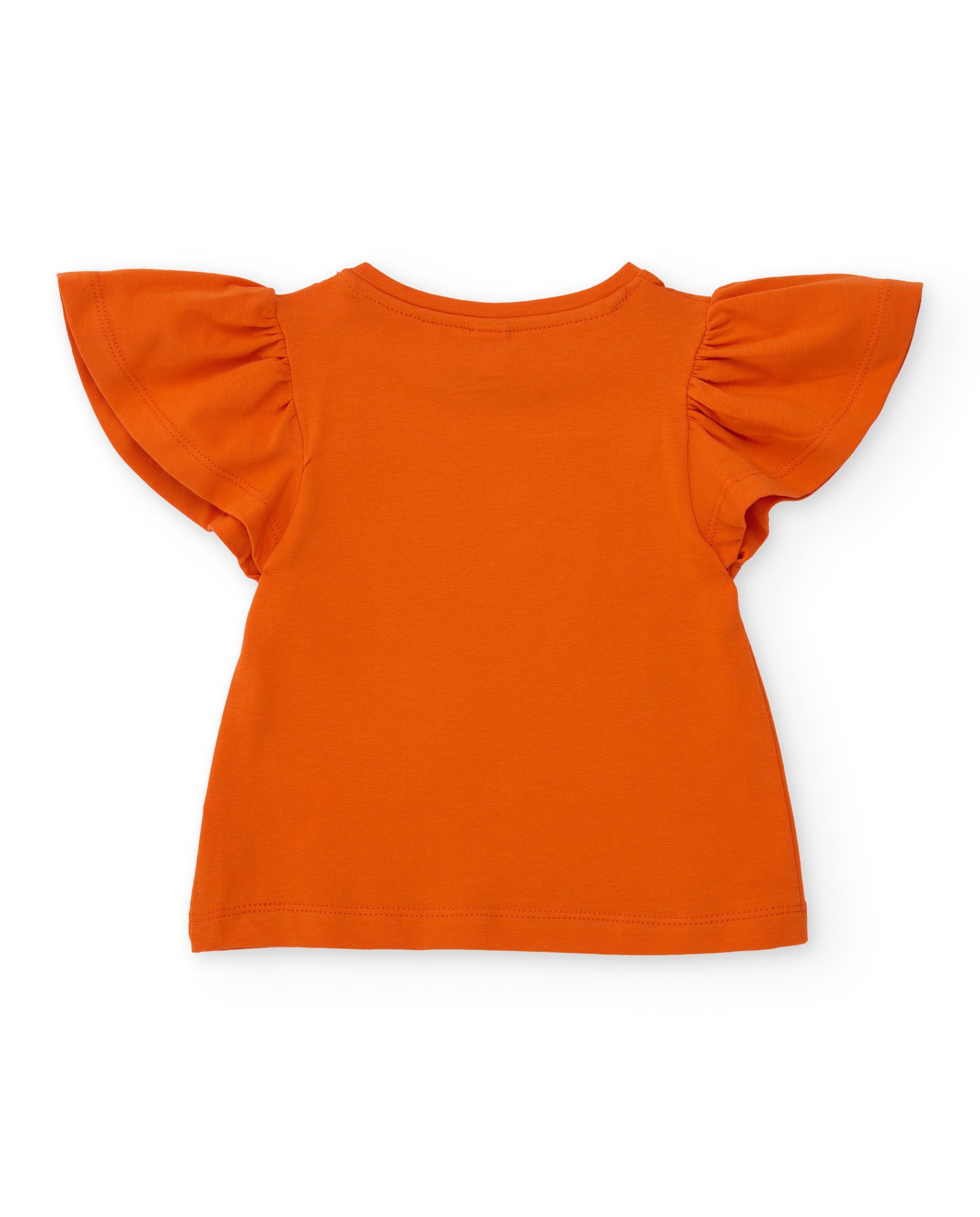 TucTuc Magliette t-shirt bambina arancione volant dinosauri