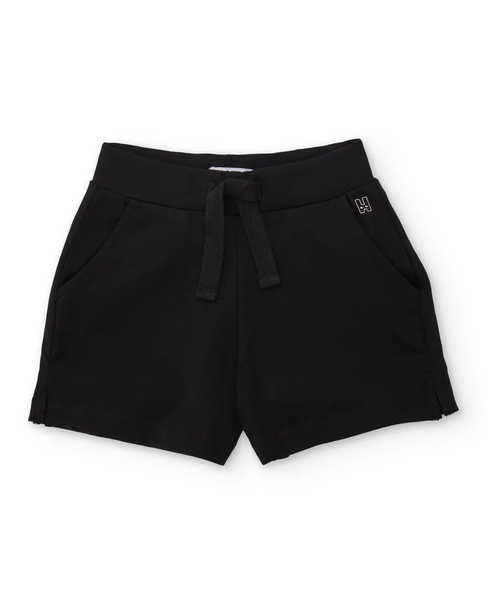 TucTuc Bermuda shorts bambina maglia nero coulisse
