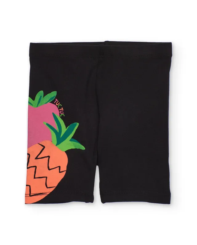 TucTuc Leggings Bambina Nero Stampa Frutta Laterale