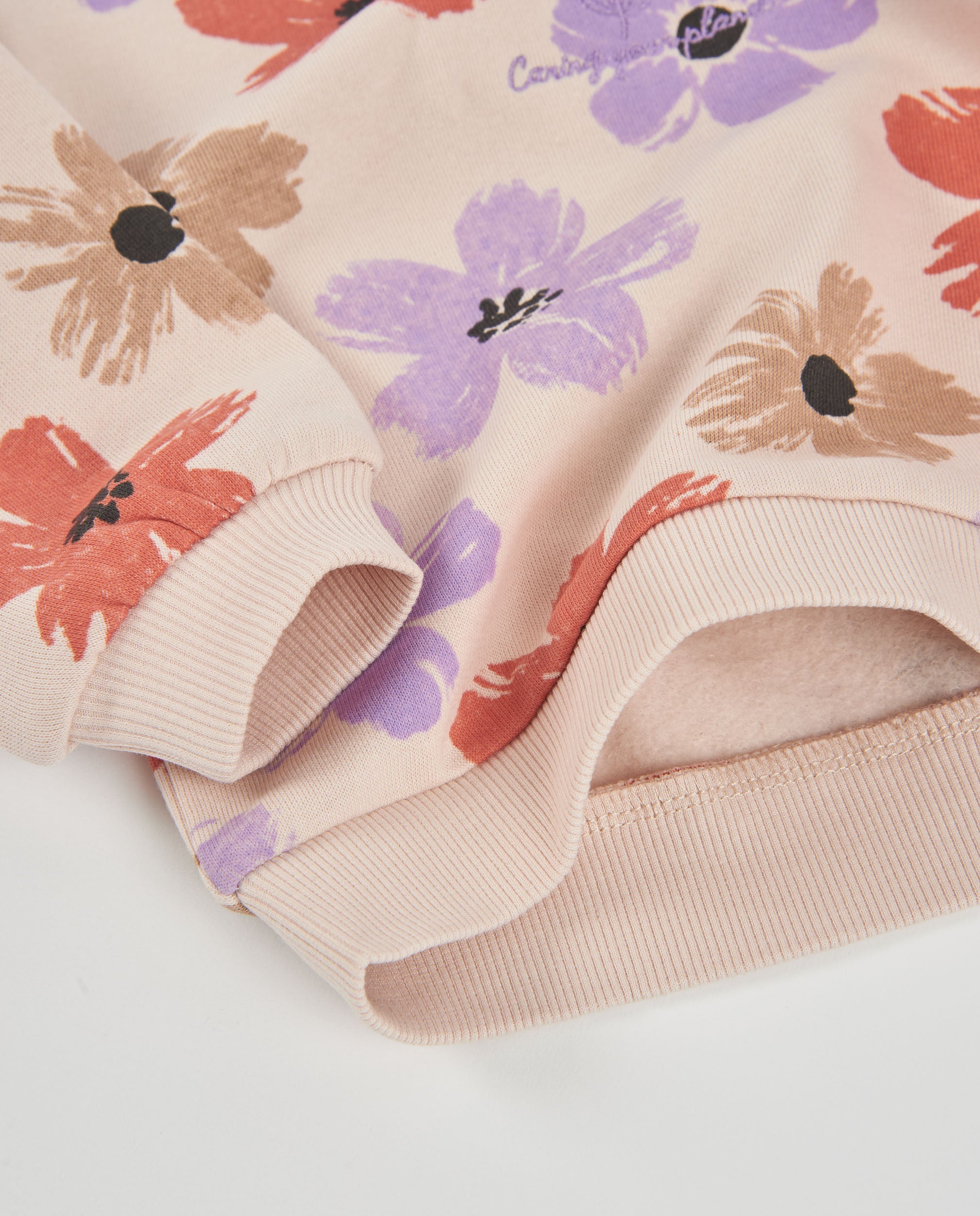 TucTuc Felpe felpa bambina fiori beige calda