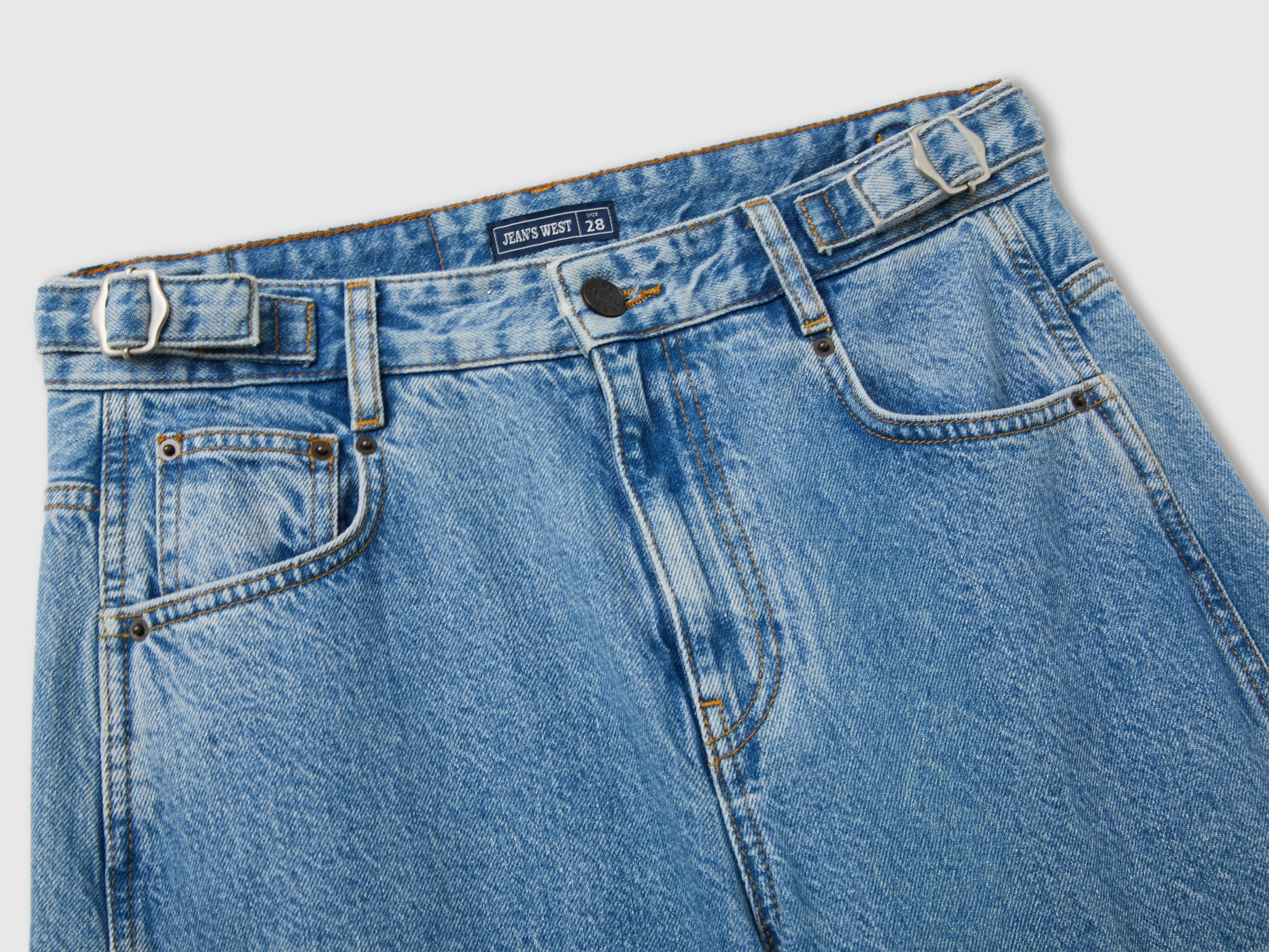 United Colors of Benetton Jeans Barrel Light Wash Cotone